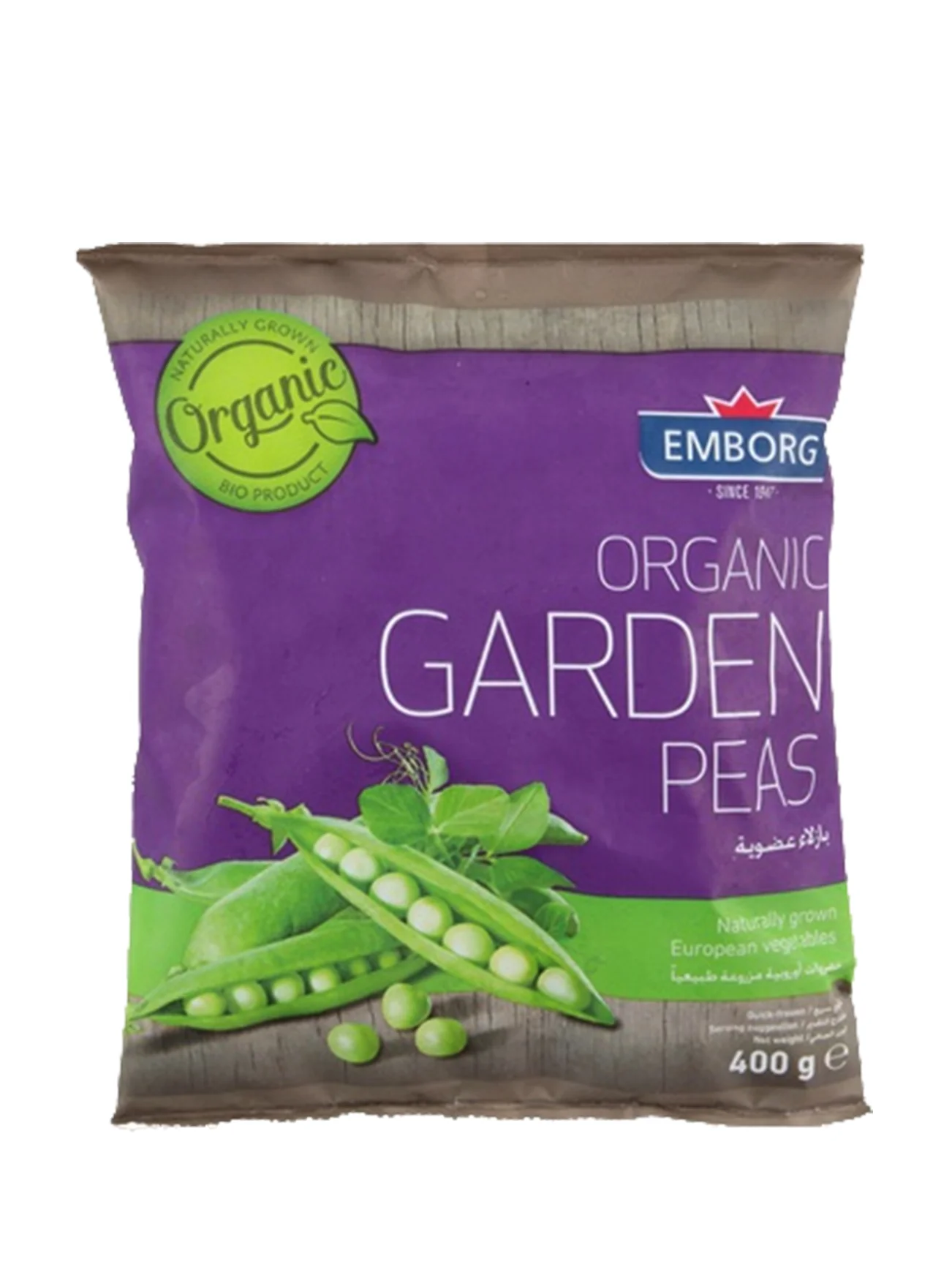 EMBORG ORGANIC GREEN PEAS 400G