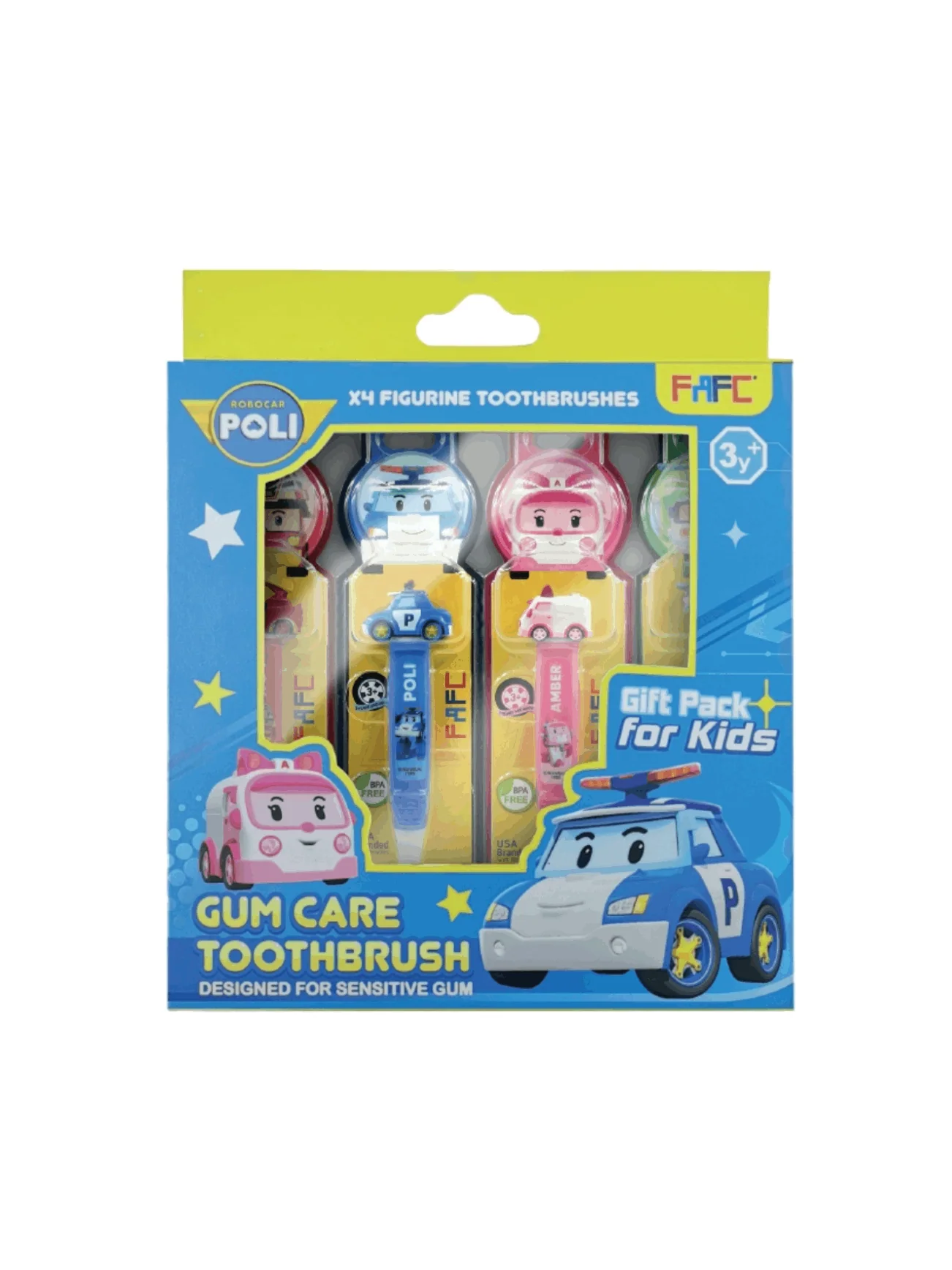 FAFC 2PCS ROBOCAR TB + 1PC 2080 KIDS TP GIFTSET