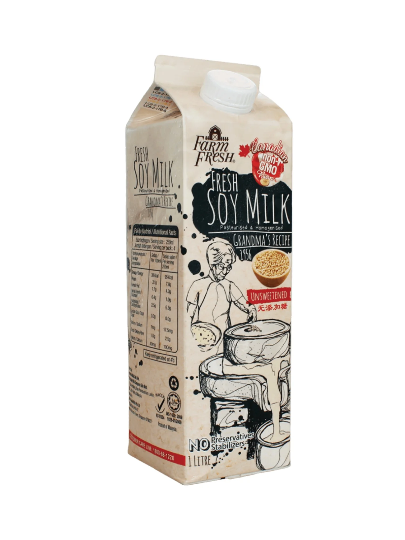 FARM FRESH SOY MILK UNSWEETENED 1L