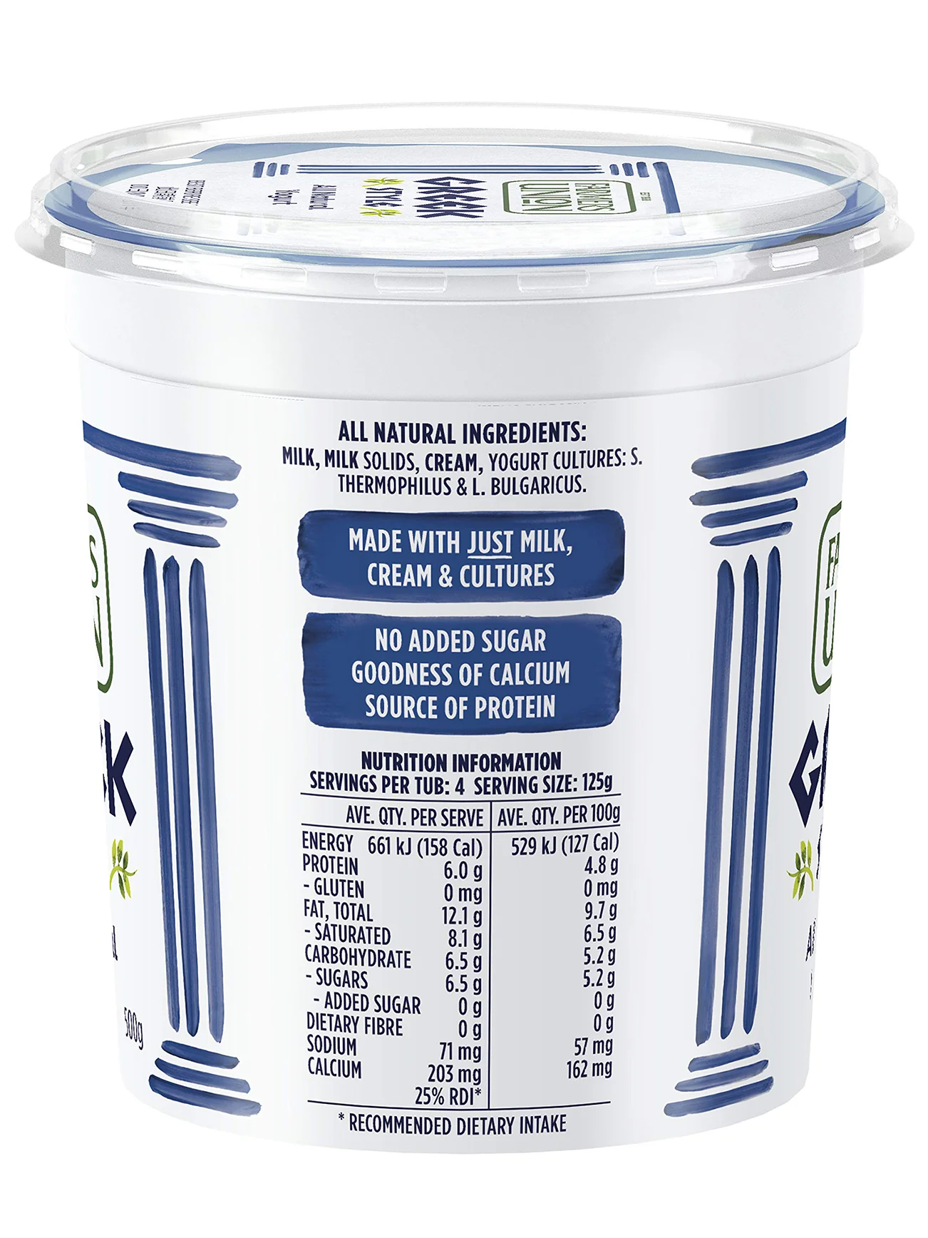 FARMERS UNION GREEK STYLE NAT YOG 500GM - Image 2