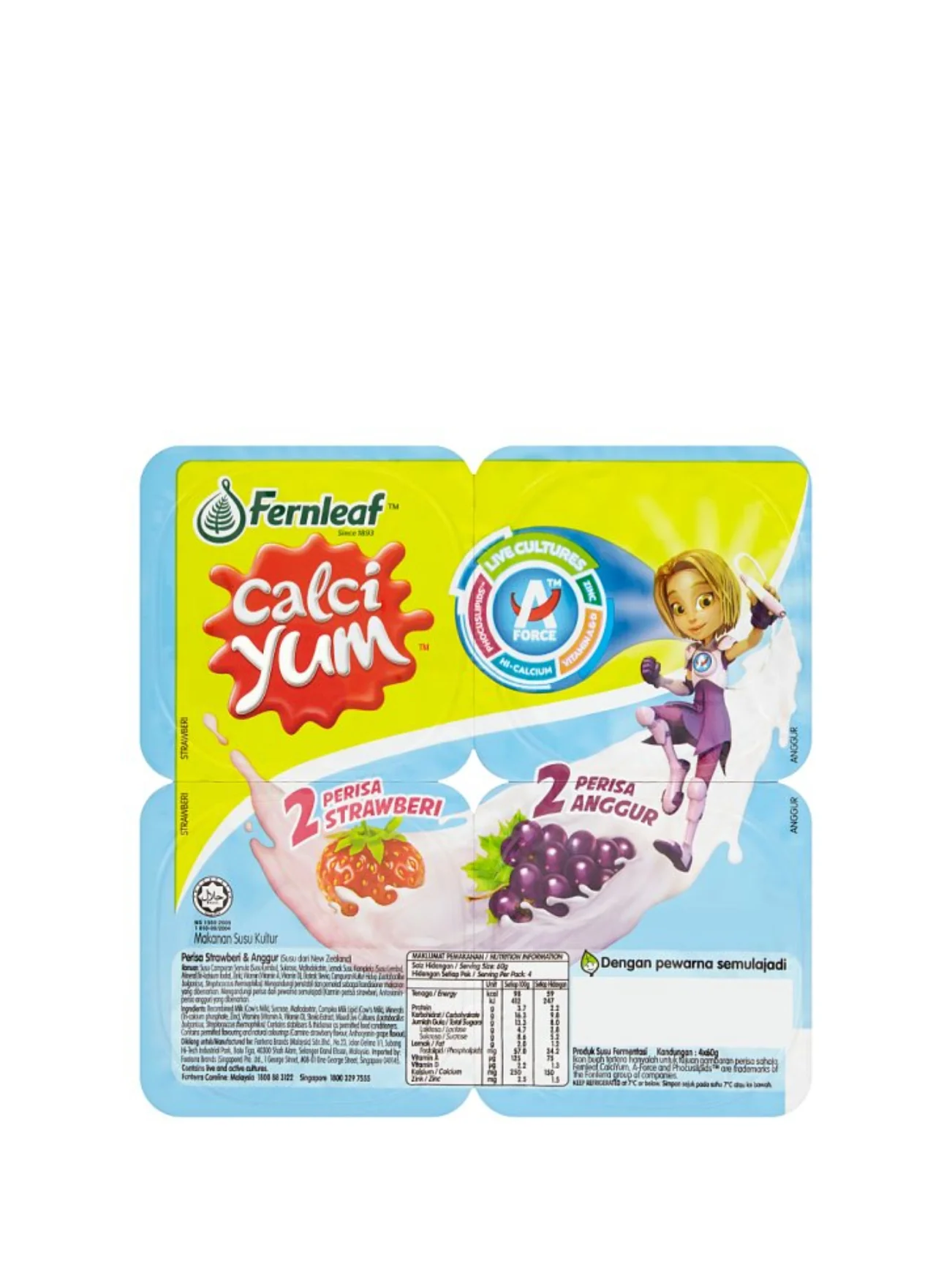 FERNLEAF CALCI-YUM GRAPE N STRAWBERRY 4X60G