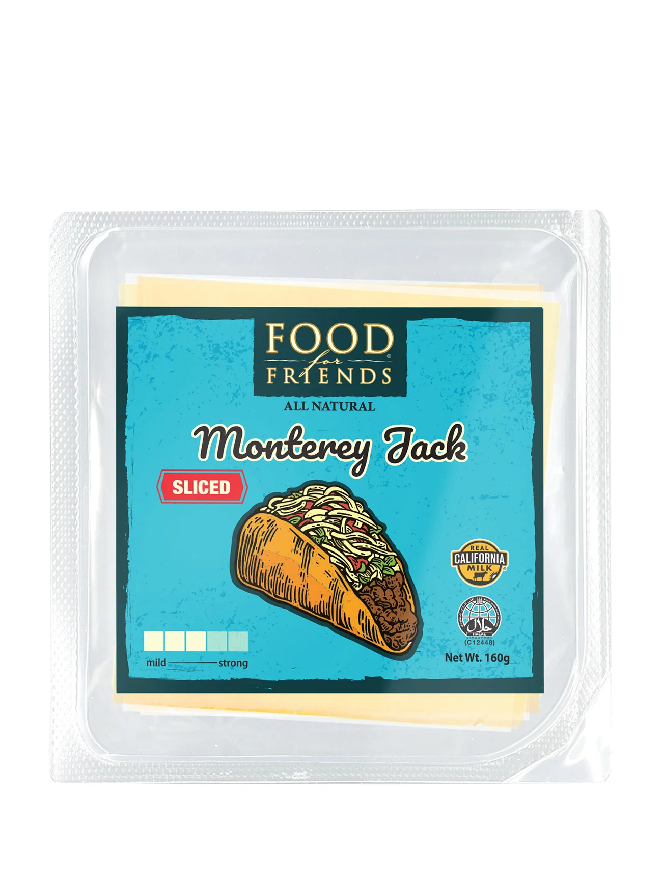 FOOD FOR FRIENDS MONTEREY JACK SINGLE 160G