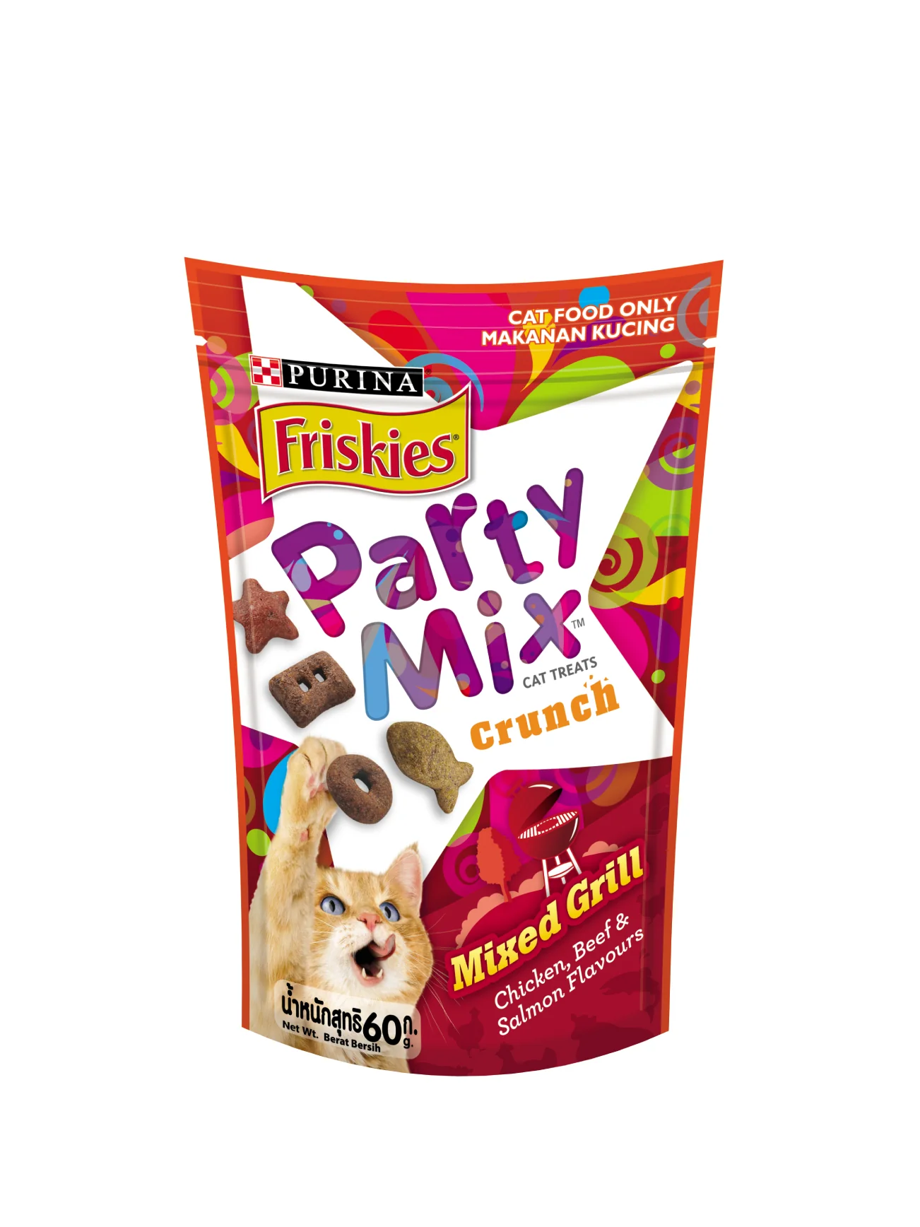 FRISKIES PARTY MIX MIXED GRILL CRUNCH 60G - Image 2