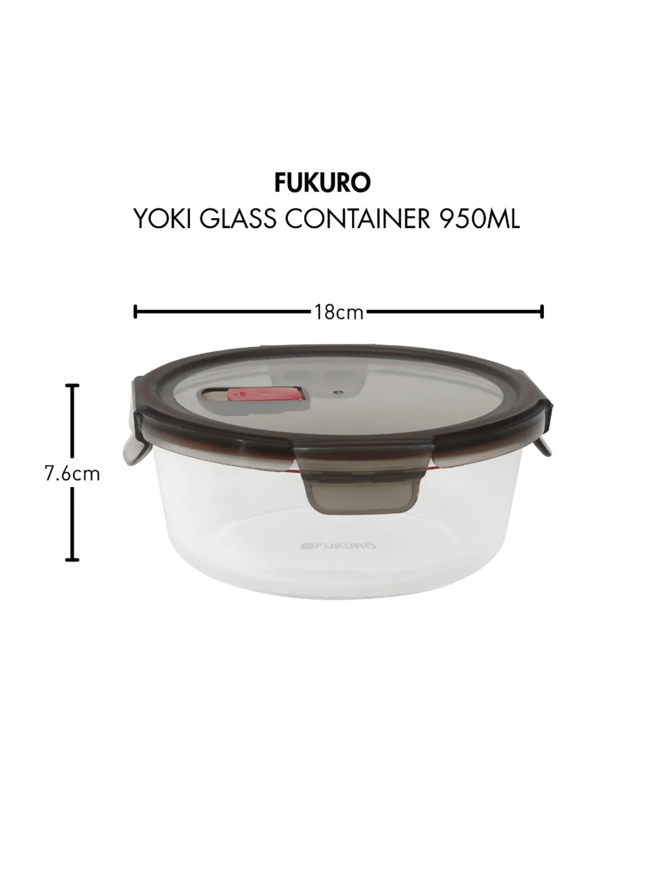 FUKURO YOKI GLASS CONTAINER ROUND 950ML