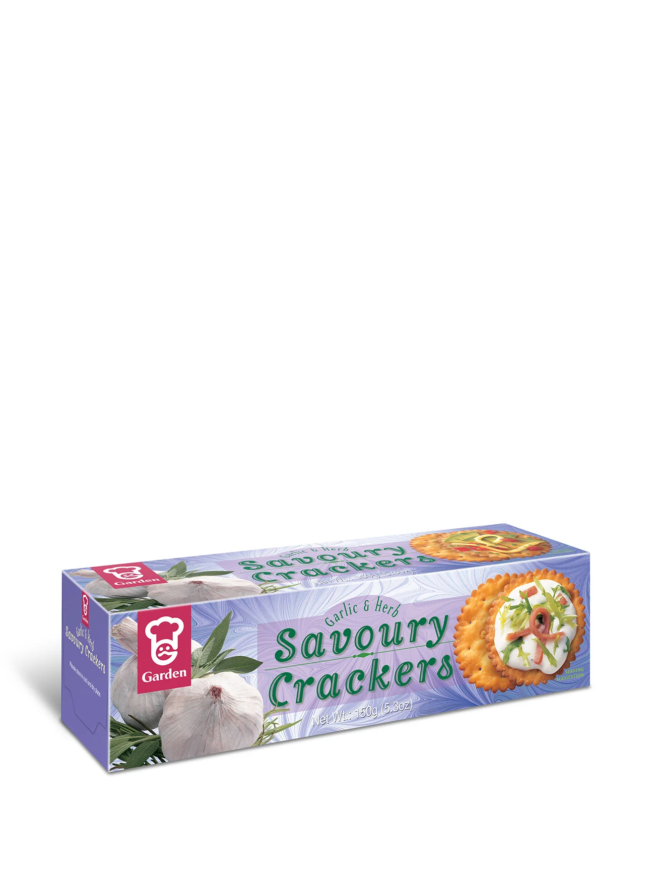GARDEN SAVOURY CRACKERS-GARLIC&HERB 150GM - Image 2