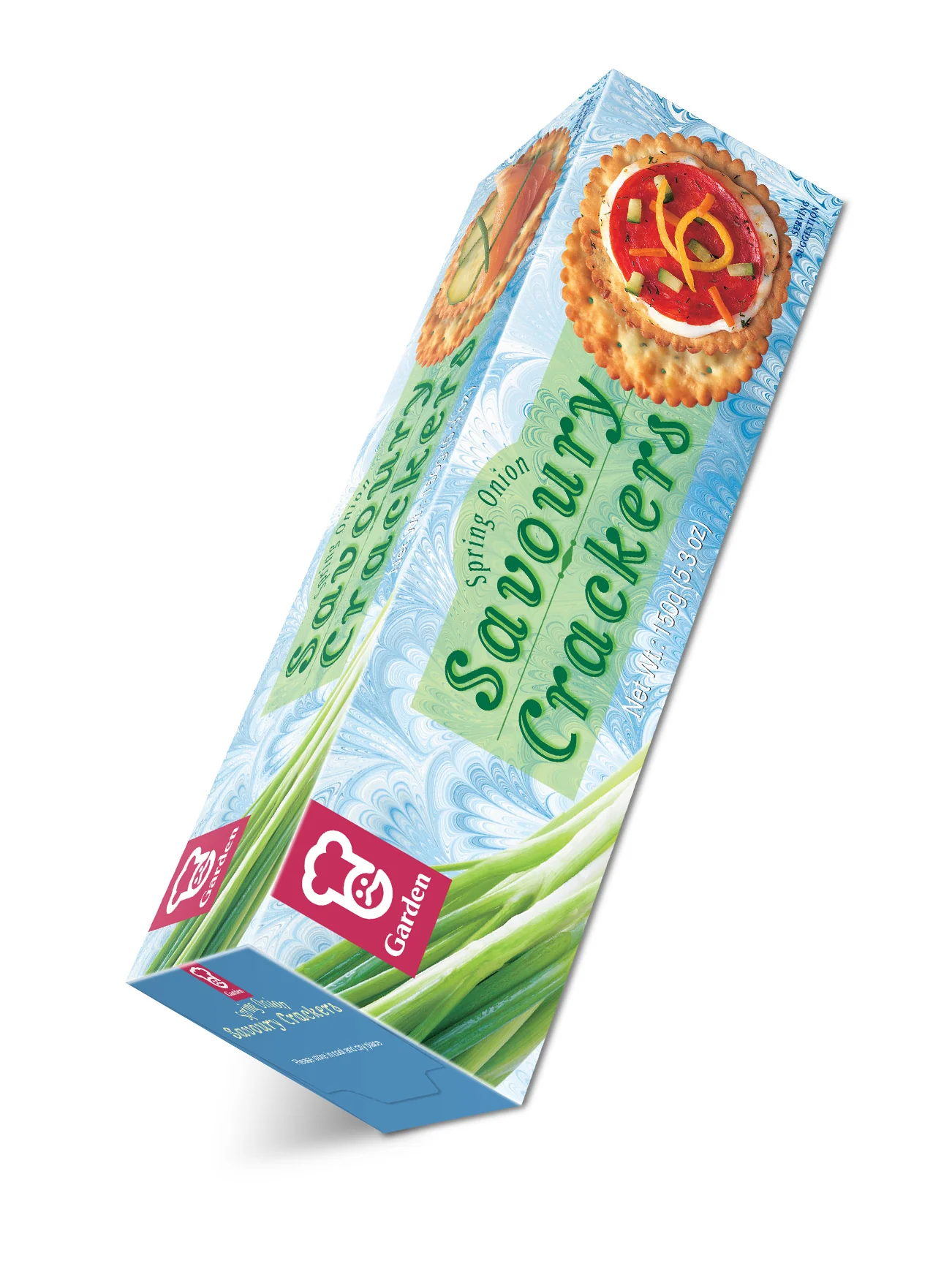 GARDEN SAVOURY CRACKERS-SPRING ONION 150GM