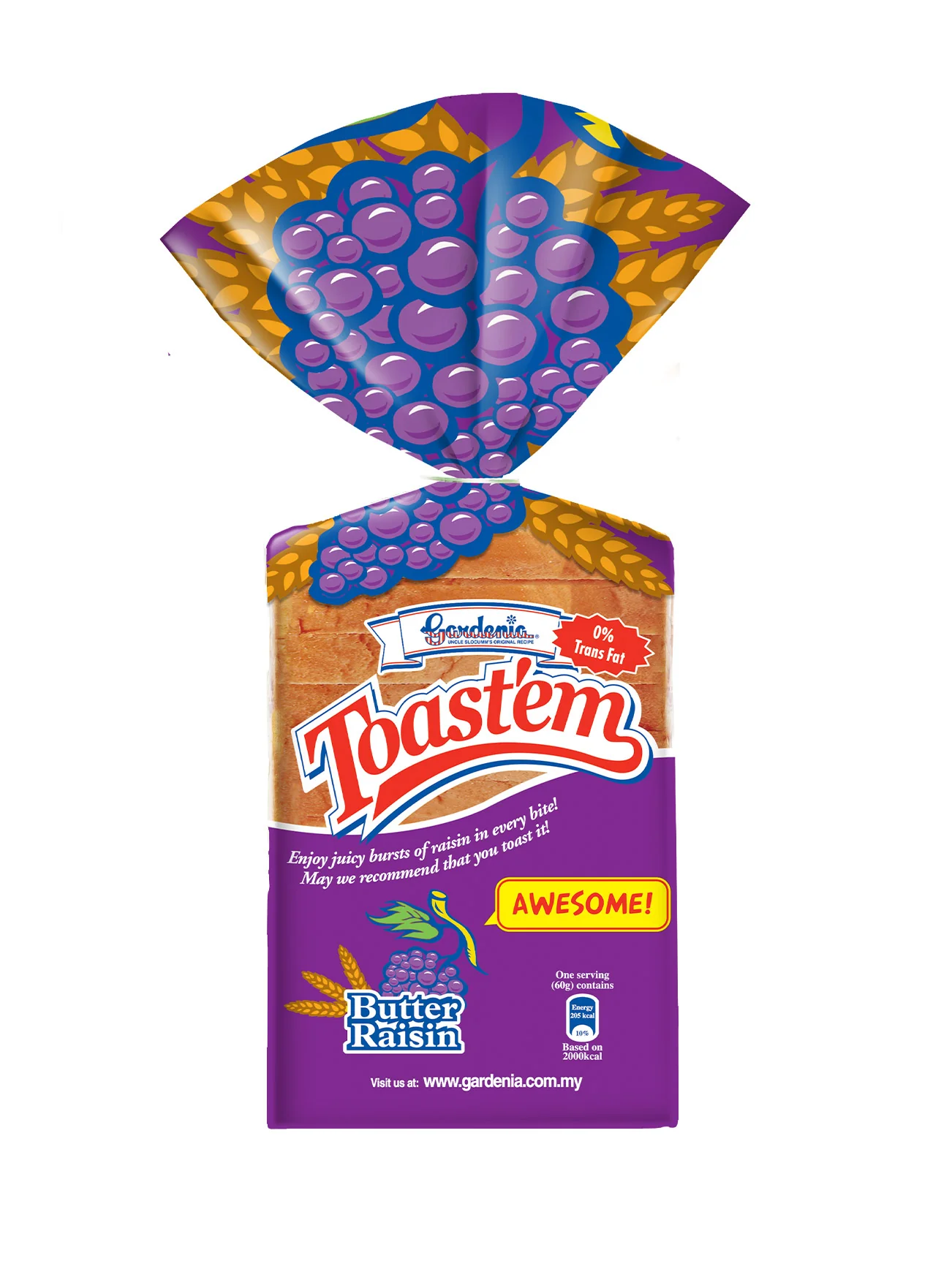 GARDENIA TOAST'EM BUTTER RAISIN 360G