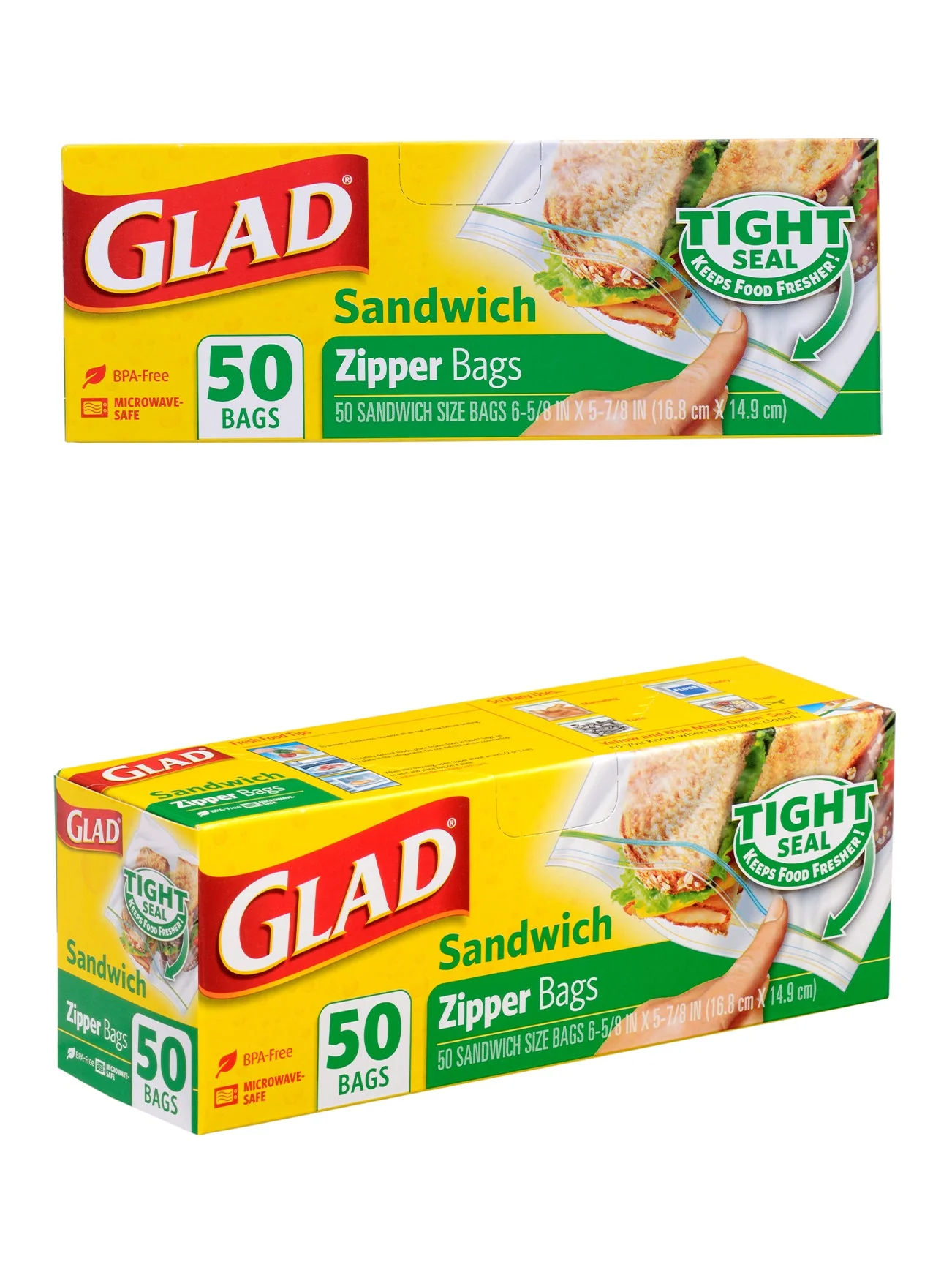GLAD ZIPPER SANDWICH BAG 50S 50S