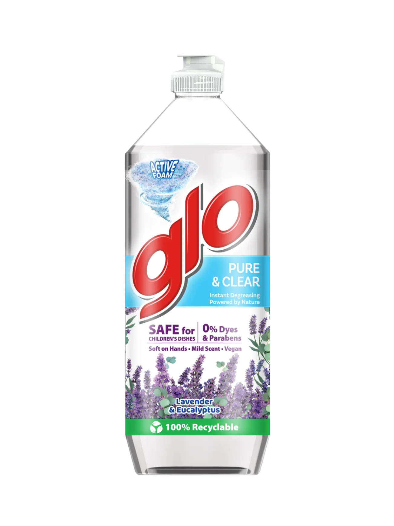 GLO DISHWASHING LIQUID PURE&CLEAR LAV&E.TUS 800ML