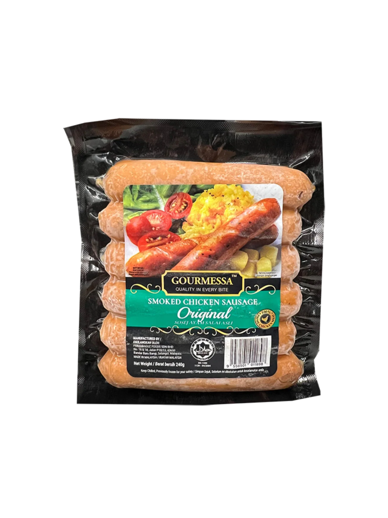 GOURMESSA SMOKED CHICKEN SAUSAGE ORGINAL 240G
