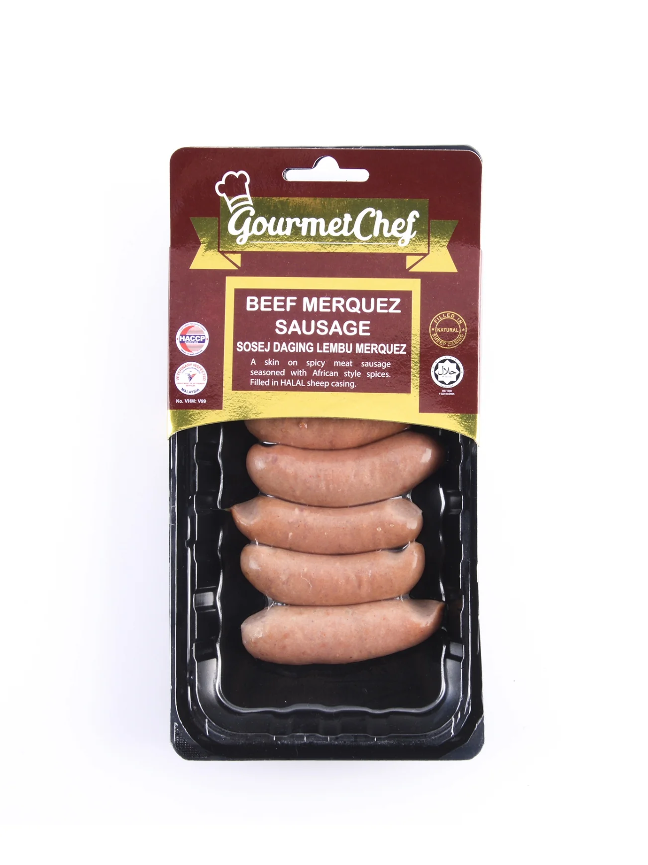 GOURMET CHEF BEEF MERQUEZ SAUSAGE 150G