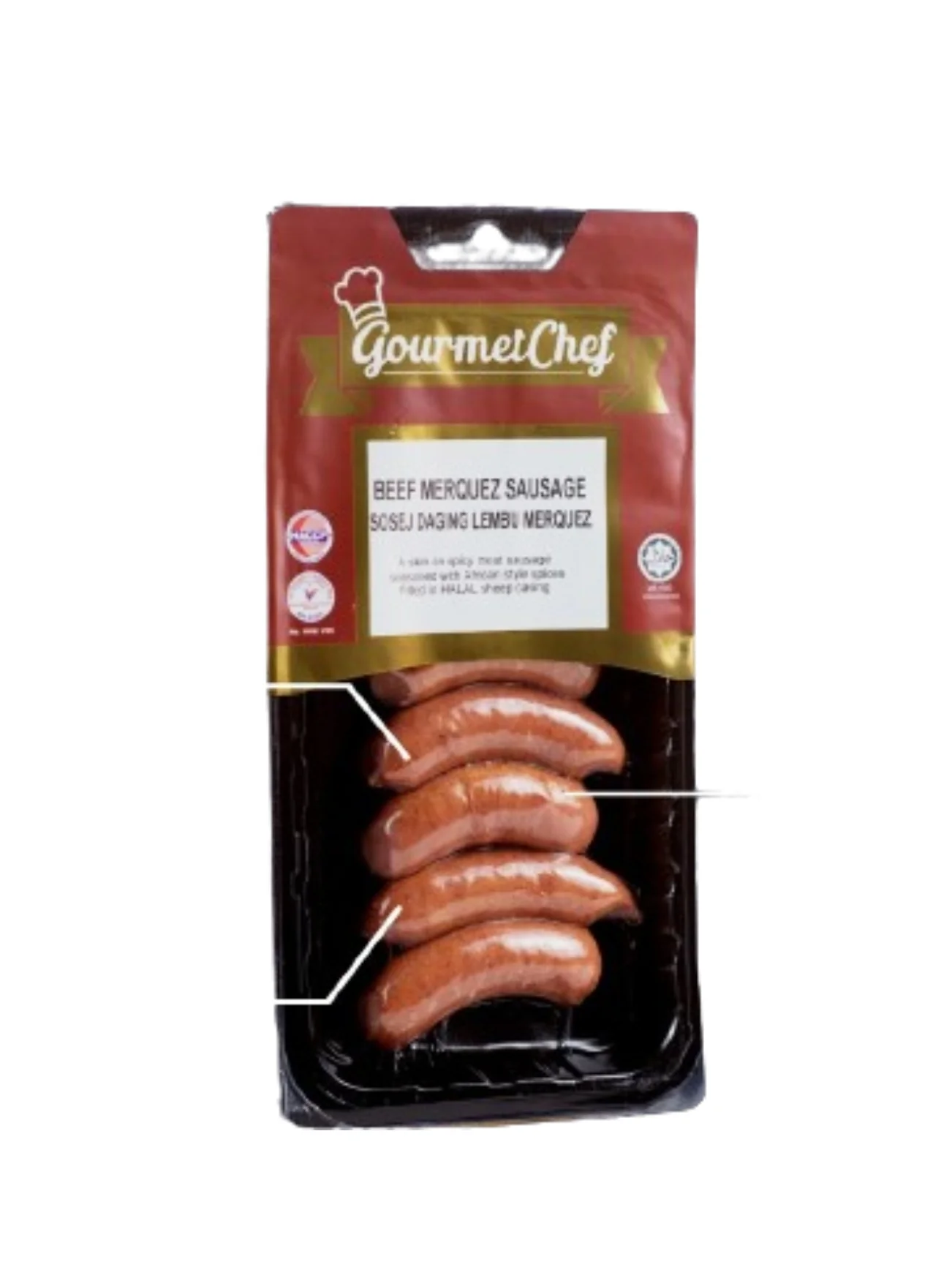 GOURMET CHEF BEEF MERQUEZ SAUSAGE 150G - Image 2