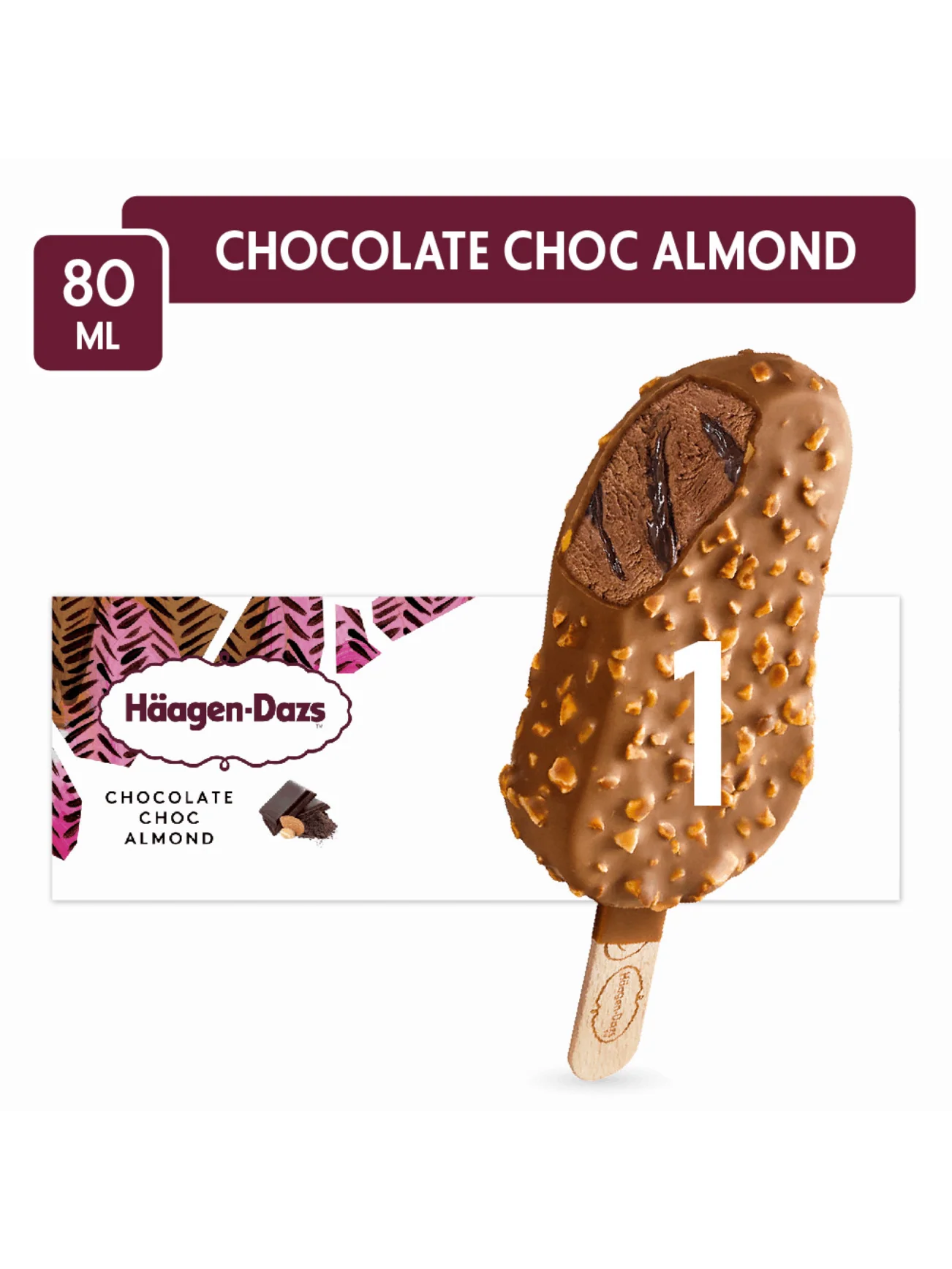 HAAGEN-DAZS CHOCOLATE CHOC ALMOND 80ML - Image 3