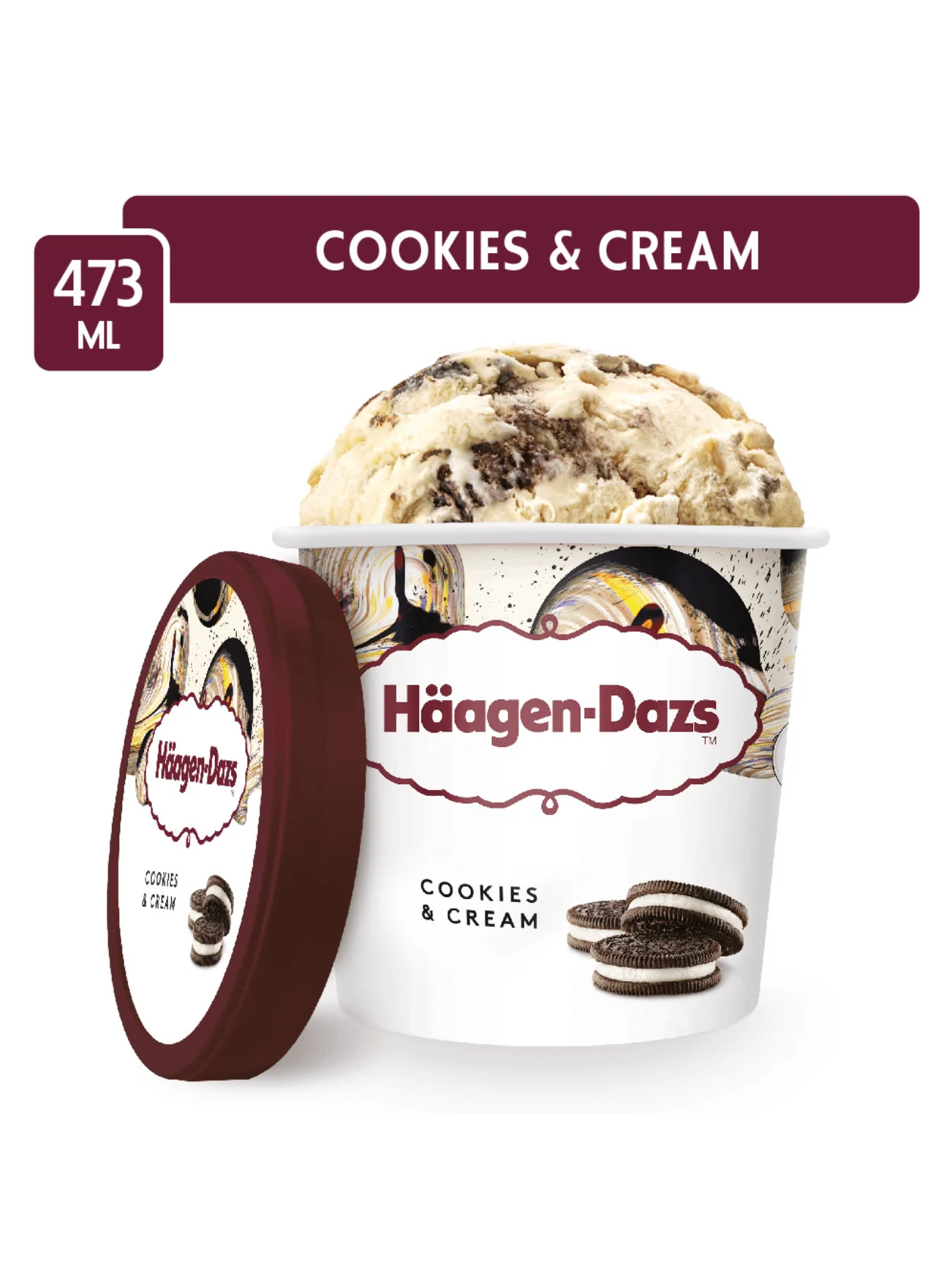 HAAGEN-DAZS COOKIES&CREAM 473ML - Image 2