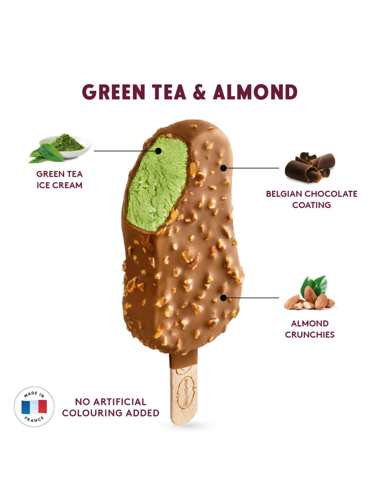 HAAGEN-DAZS GREEN TEA & ALMOND 80ML - Image 3