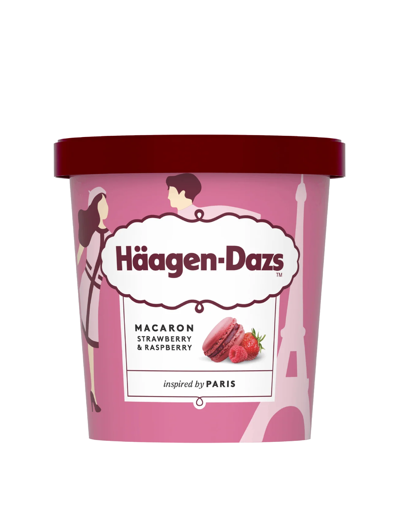 HAAGEN-DAZS MACARON STRAWBERRY & RASPBERRY 420ML