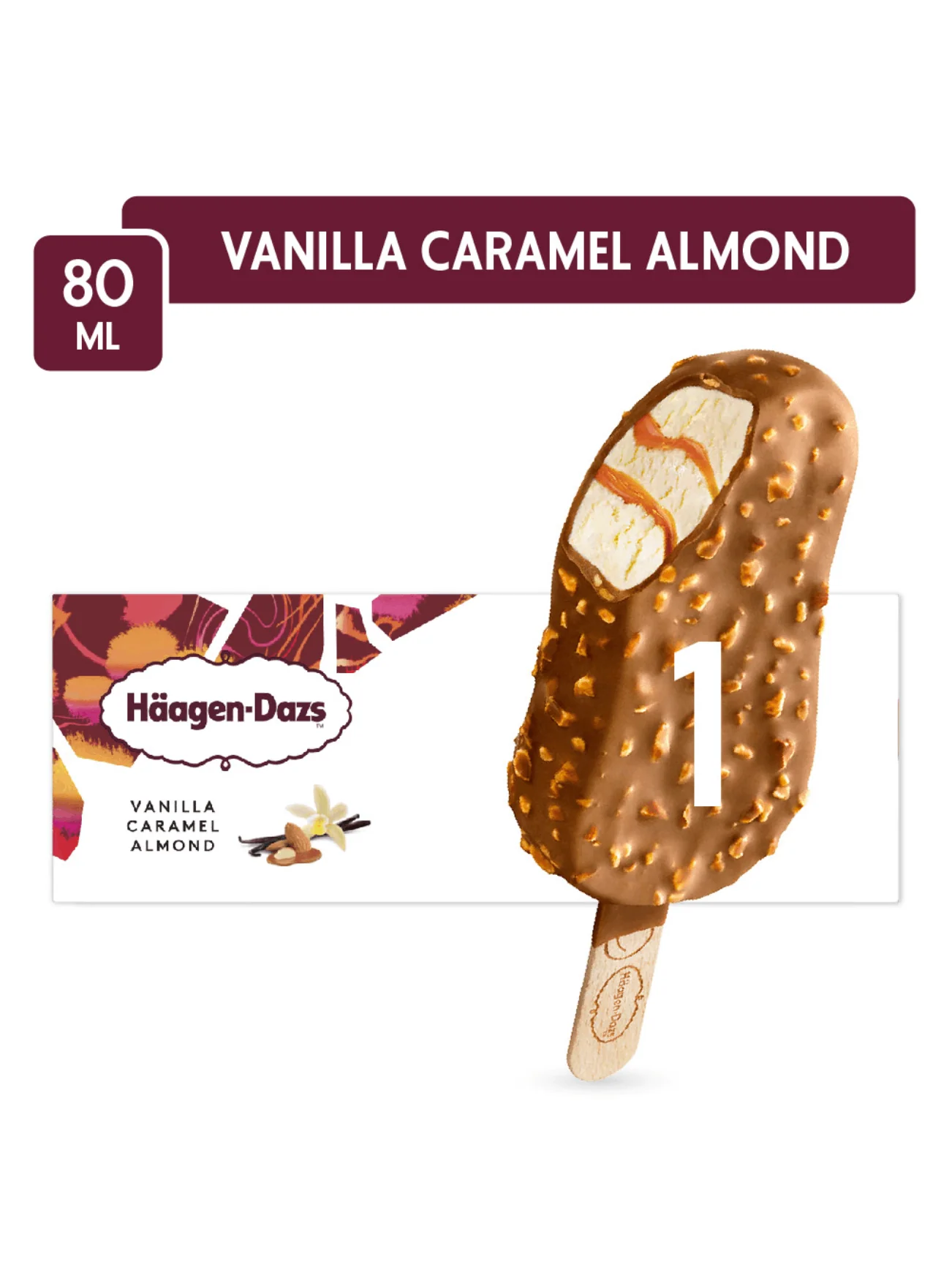 HAAGEN-DAZS VANILLA CARAMEL ALMOND 80ML - Image 2