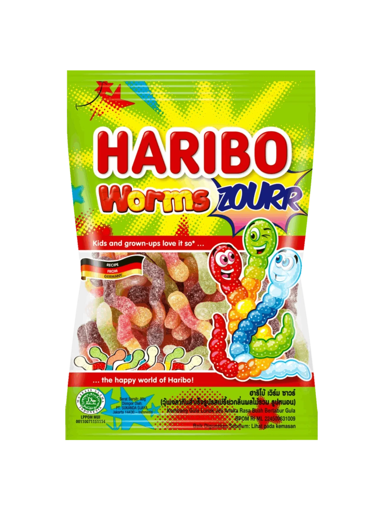 HARIBO WORMS ZOURR 80G