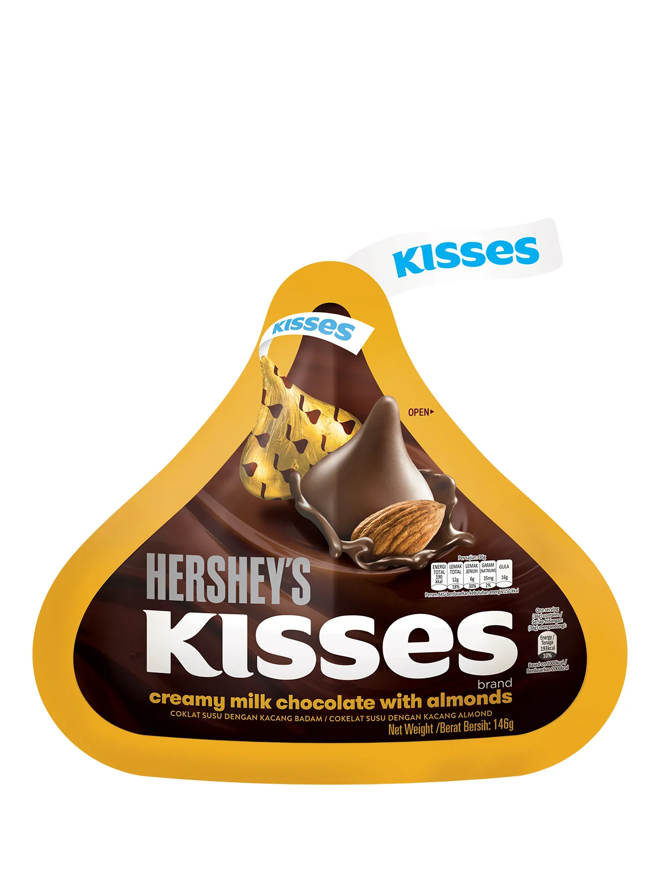 HERSHEY'S ICONIC KISSES ALMOND 146G