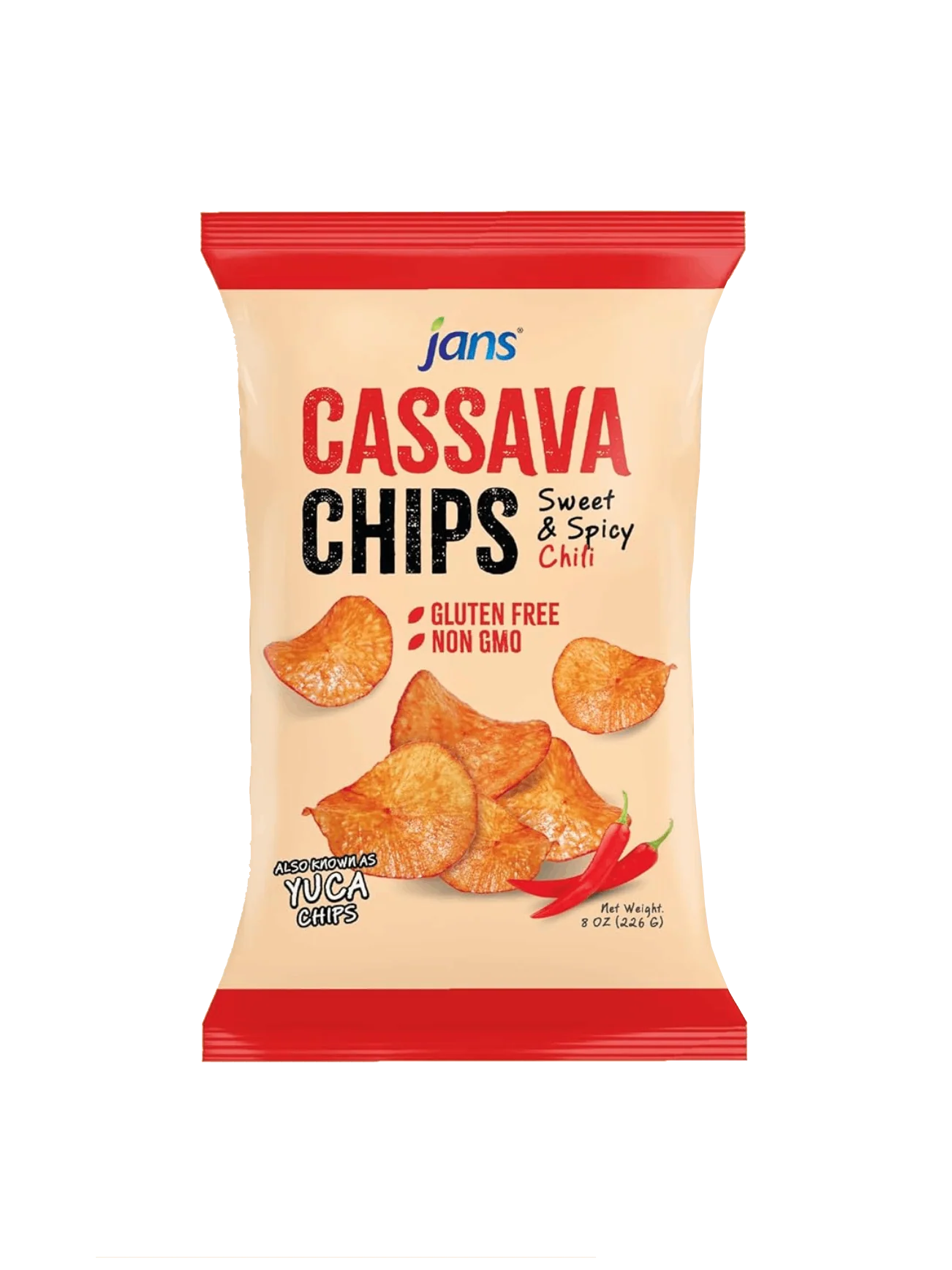 JANS CASSAVA CHIPS SWEET & SPICY CHILLI 226G