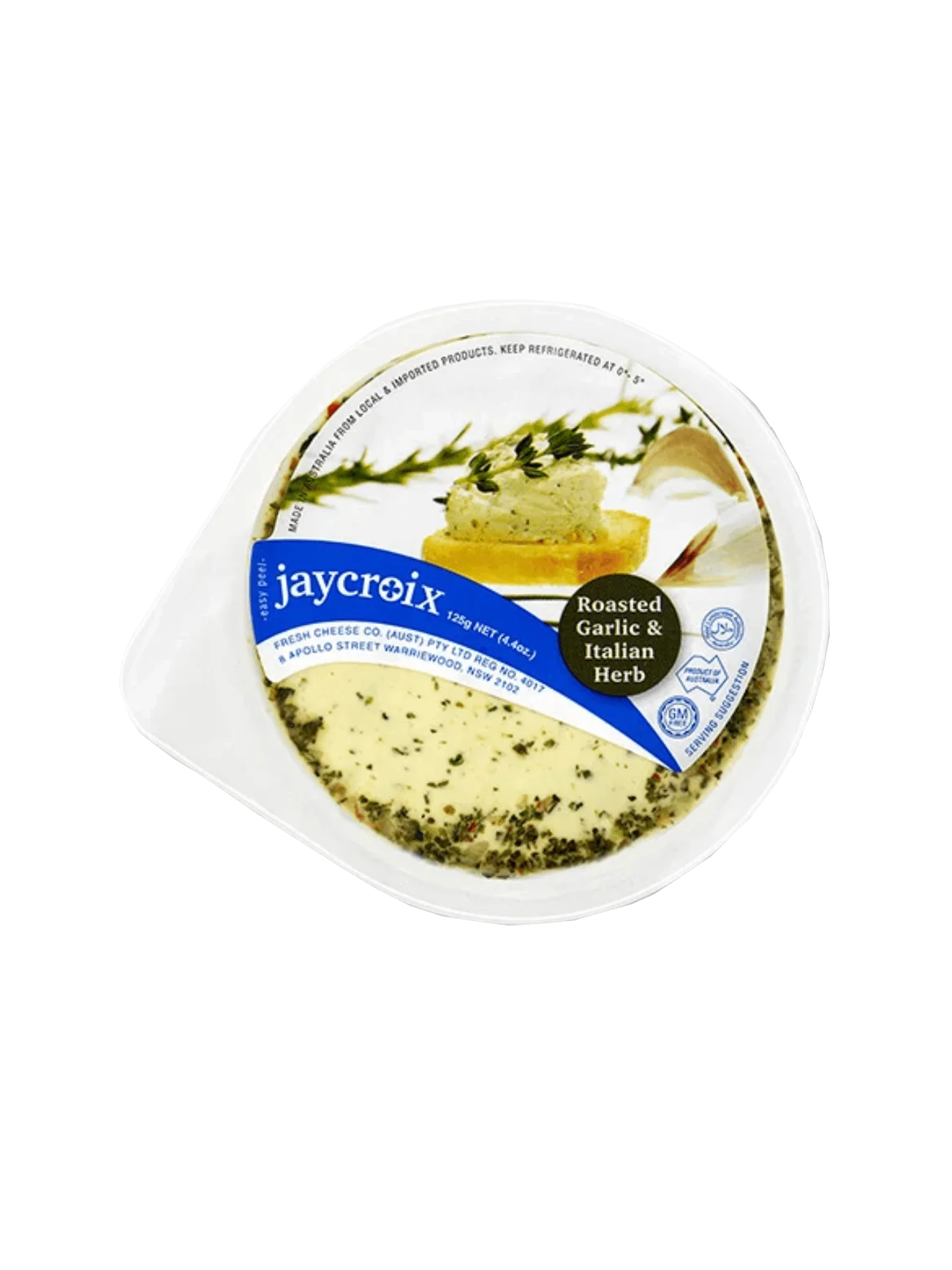 JAYCROIX ROASTED GARLIC&ITALIAN HERBS CHEESE 125G
