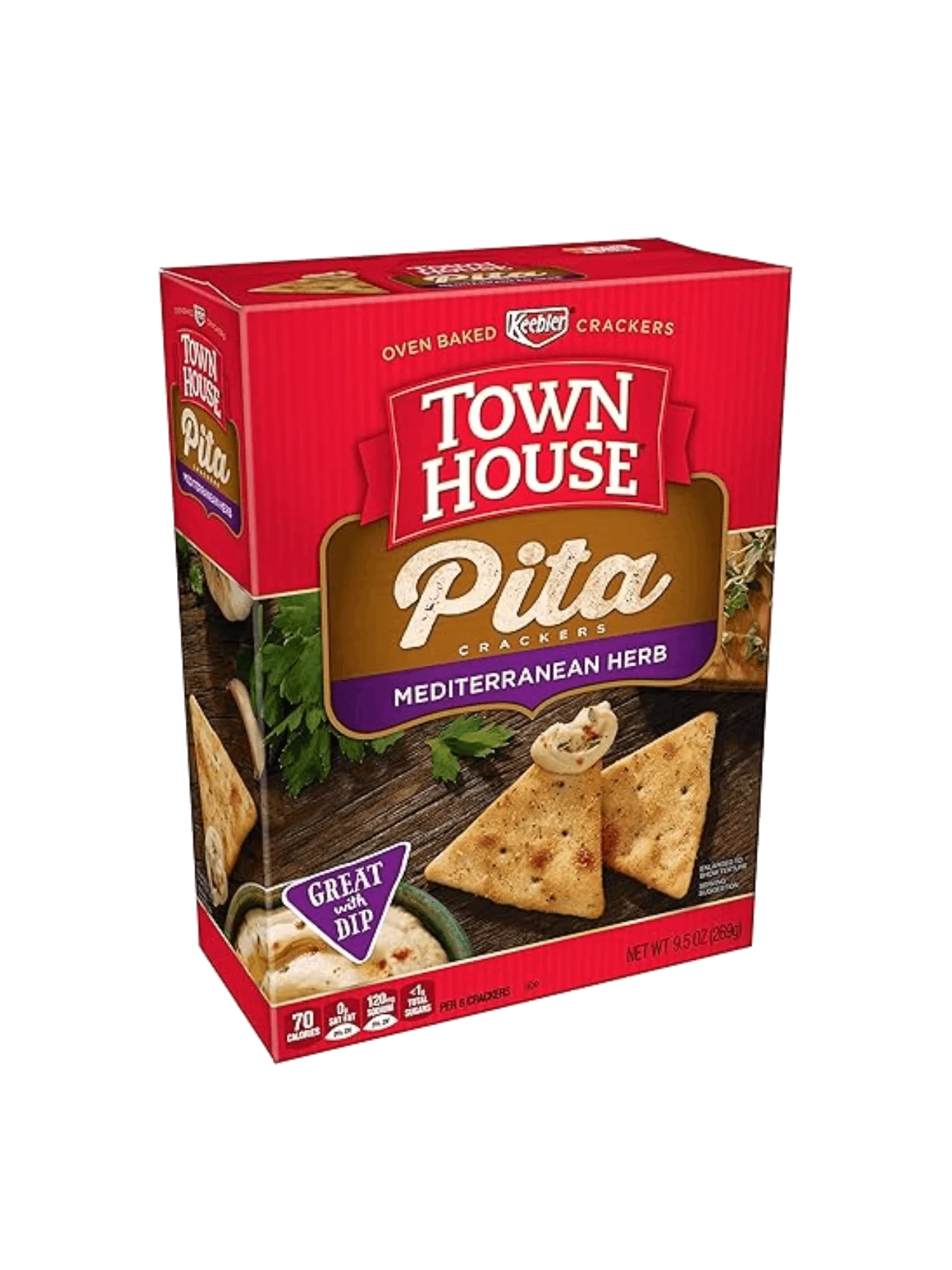 KELLOGGS TOWN HOUSE PITA CRACKERS (MED HERB) 269G