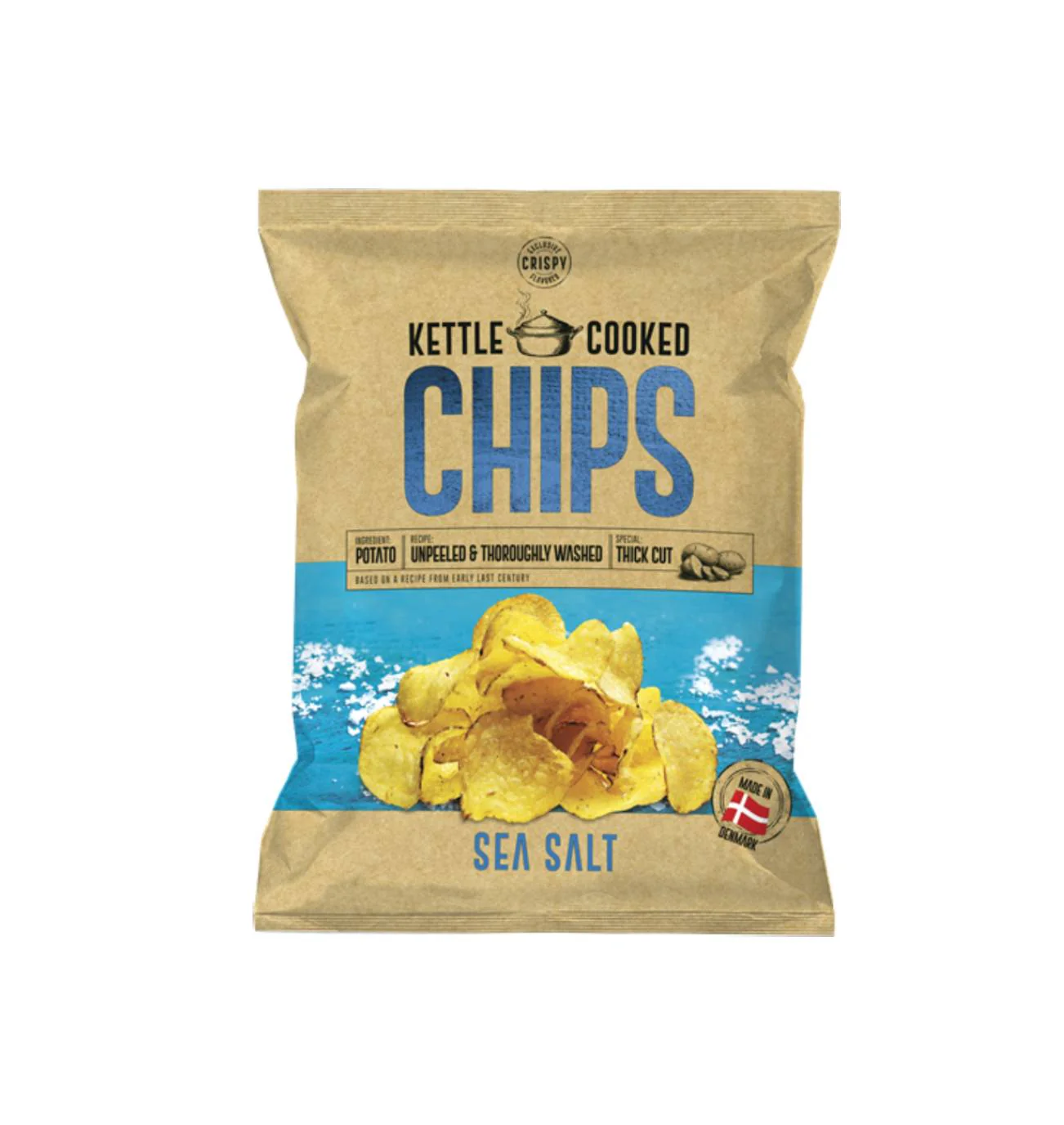 KETTLE COOKED CHIPS SEASALT 150G