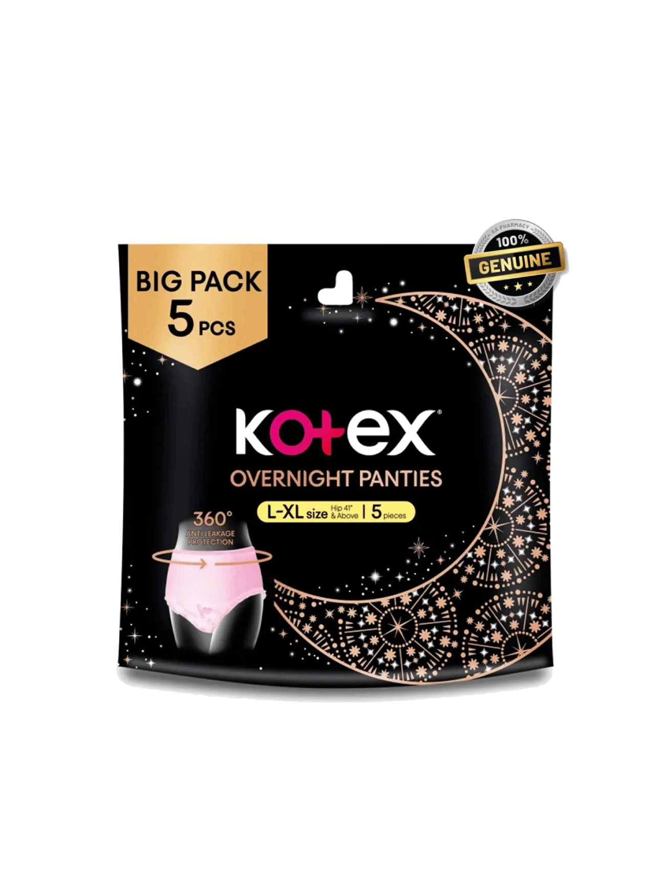 KOTEX OVERNIGHT PANTIES L/XL 5S