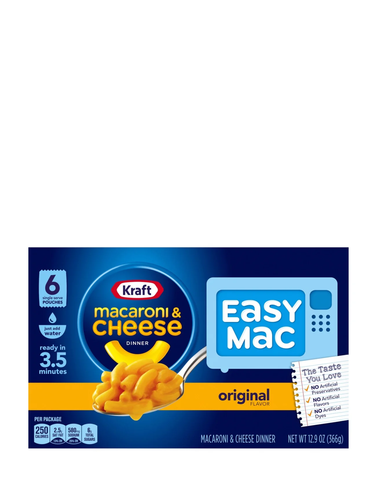 KRAFT MAC & CHEESE EASY POUCHES ORIGINAL 12.9OZ - Image 2