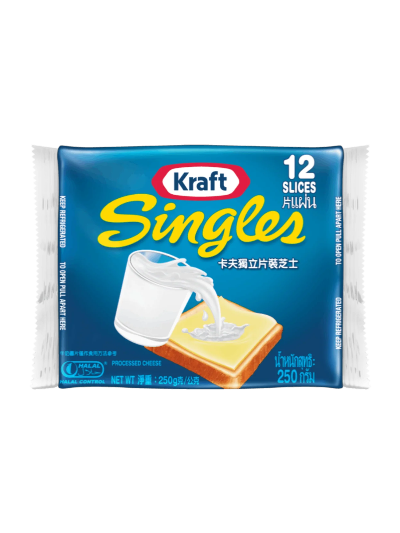 KRAFT SINGLES SLICED CHEESE 12S 250G