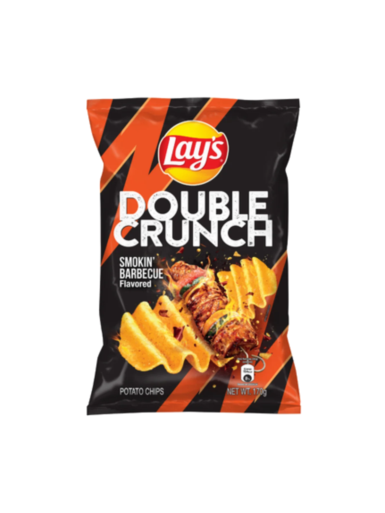 LAY'S DOUBLE CRUNCH SMOKIN' BBQ 170G     
