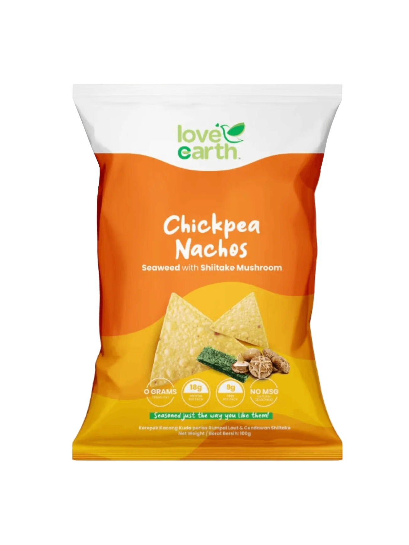 LE CHICKPEA NACHOS SEAWEED SHIITAKE MUSHROOM 90G