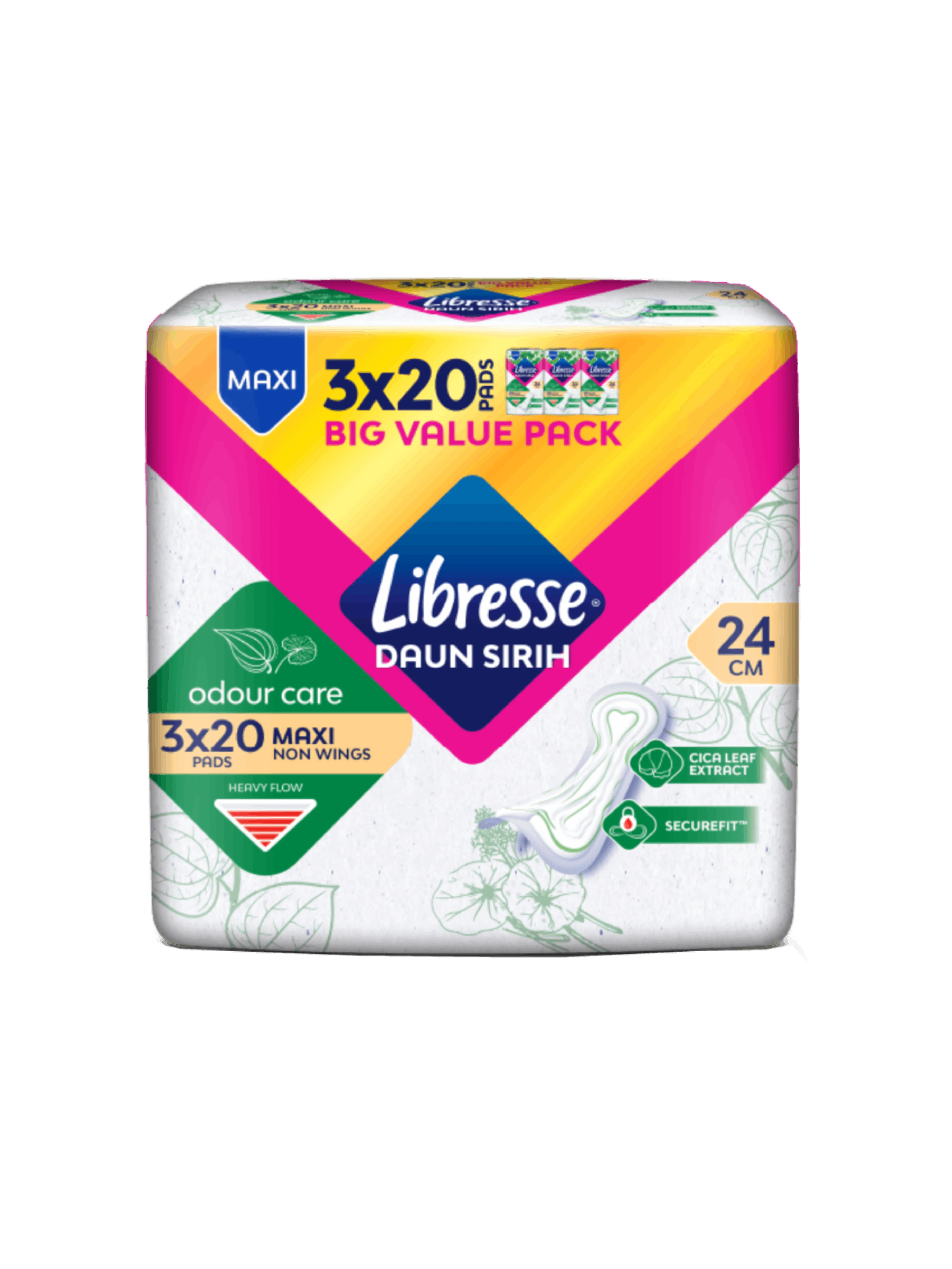 LIBRESSE DAUN SIRIH O/CARE MAXI NW 24CM 3X20S
