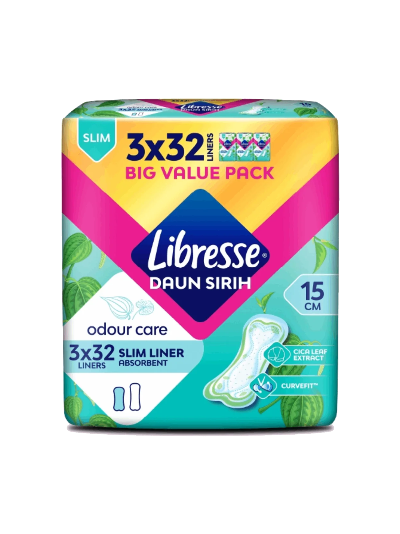 LIBRESSE DAUN SIRIH O/CARE SLIM LINER 3X32S