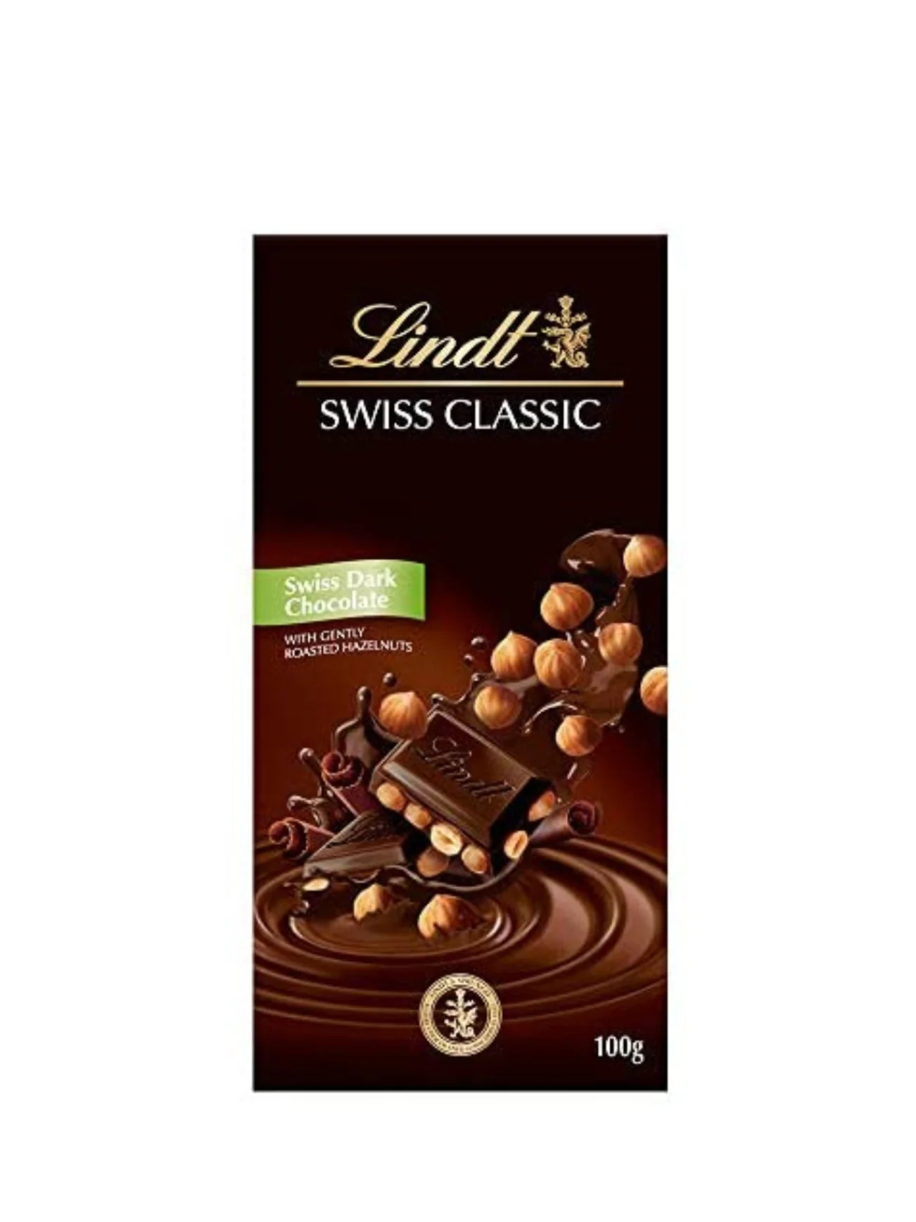 LINDT SWISS CLASSIC DARK HAZELNUT CHOC 100GM - Image 2