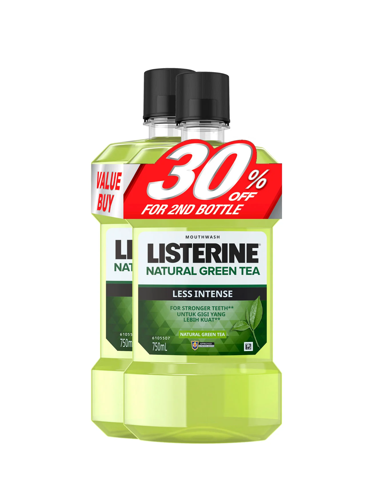 LISTERINE GREEN TEA-LESS INTENSE 2X750ML