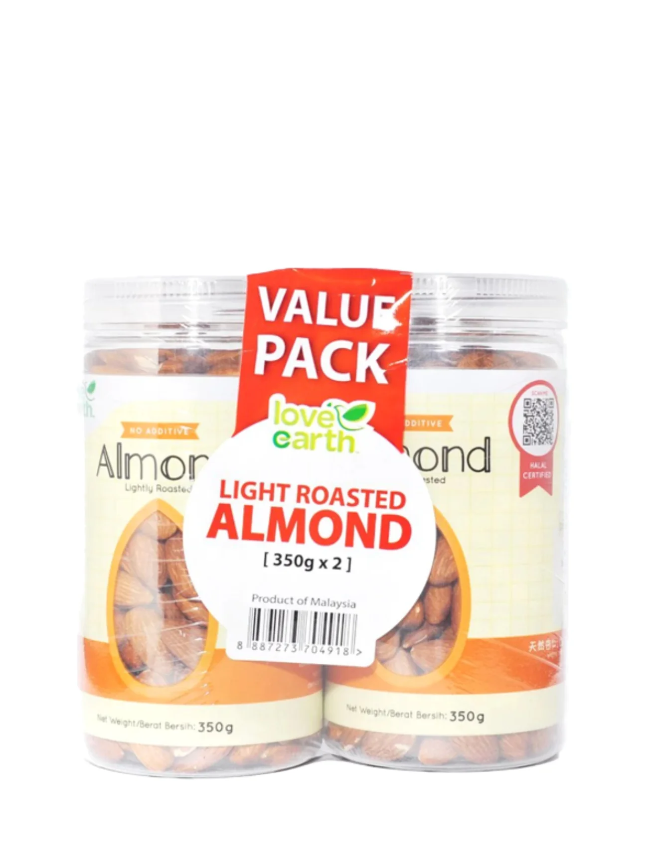 LOVE EARTH ORG LIGHTLY ROASTED ALMOND 2SX350G