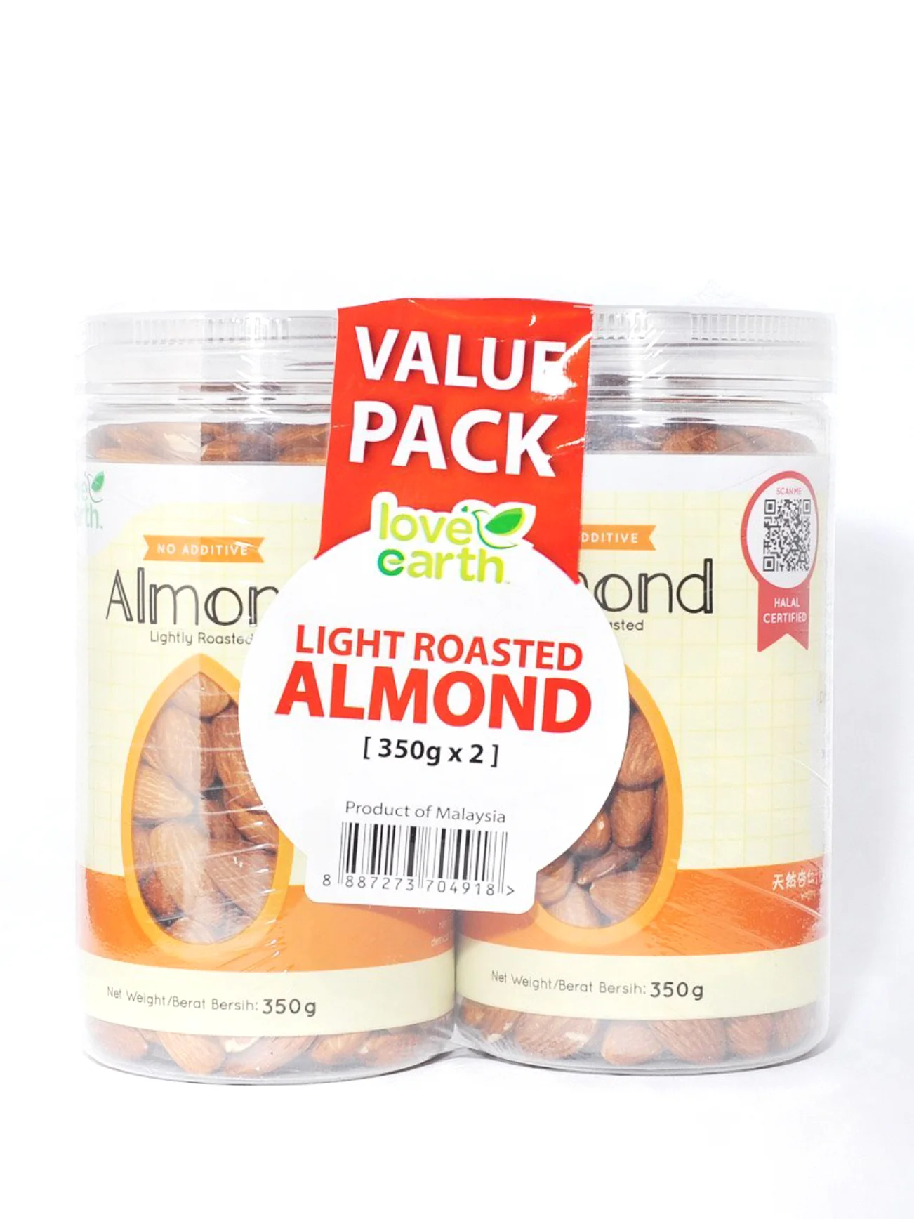 LOVE EARTH ORG LIGHTLY ROASTED ALMOND 2SX350G - Image 2