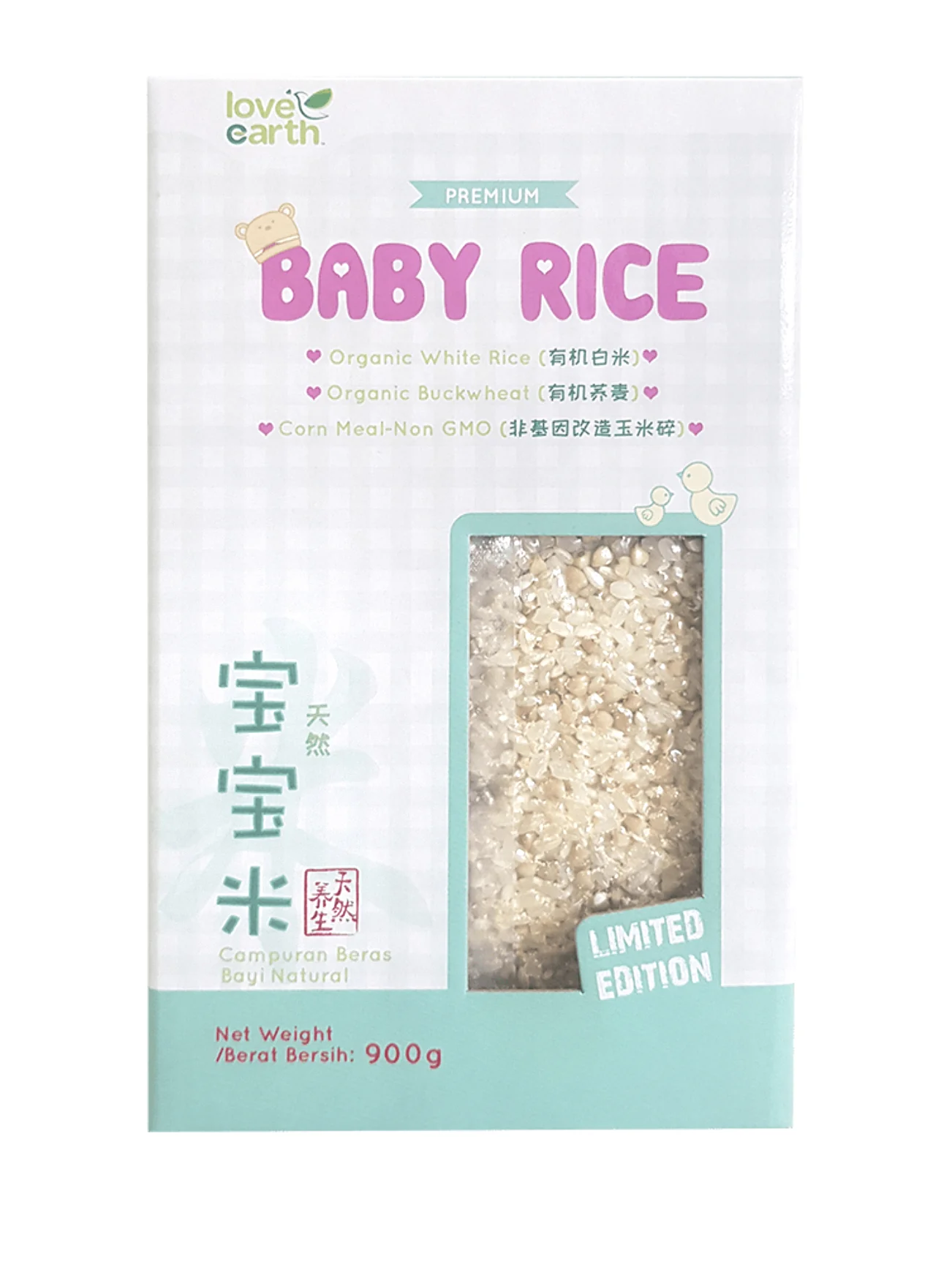 LOVE EARTH ORGANIC BABY RICE (BUCKWHEAT) 900G