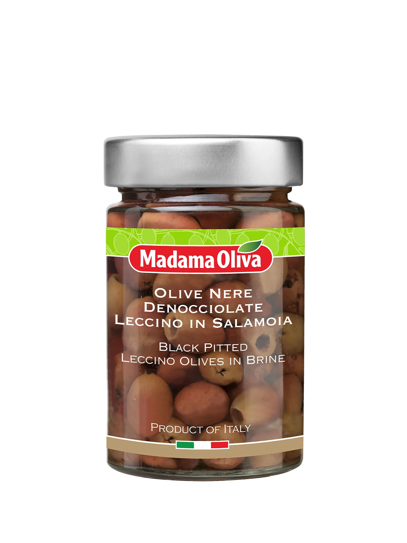 MADAMA OLIVA BLACK PITTED LECCINO OLIVES 160G