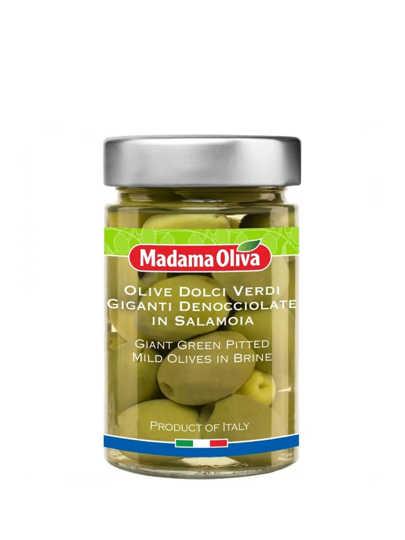 MADAMA OLIVA GIANT GREEN PITTED MILD OLIVES 160G