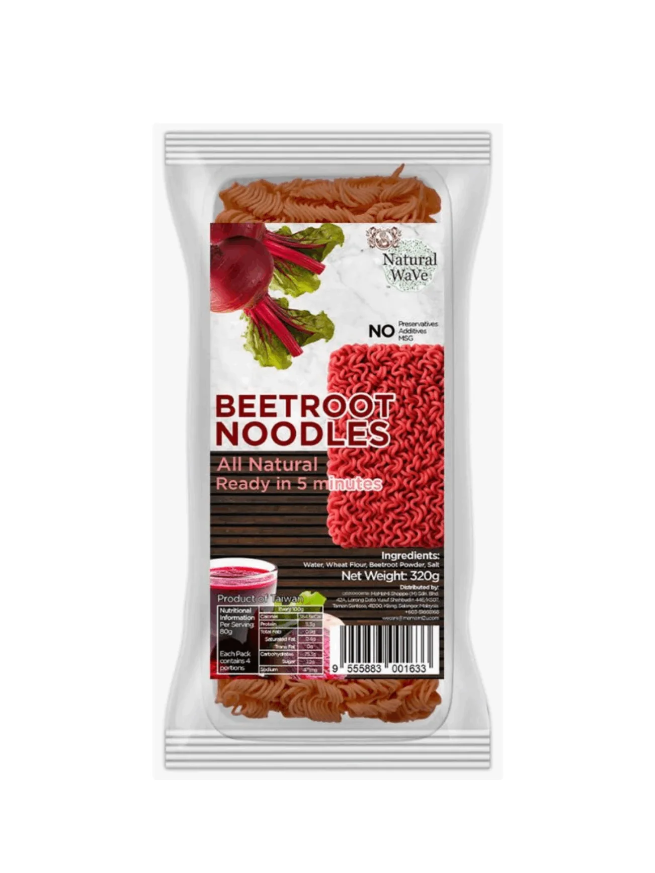 MAMAMI NATURAL WAVE BEETROOT INSTANT NOODLE 320G