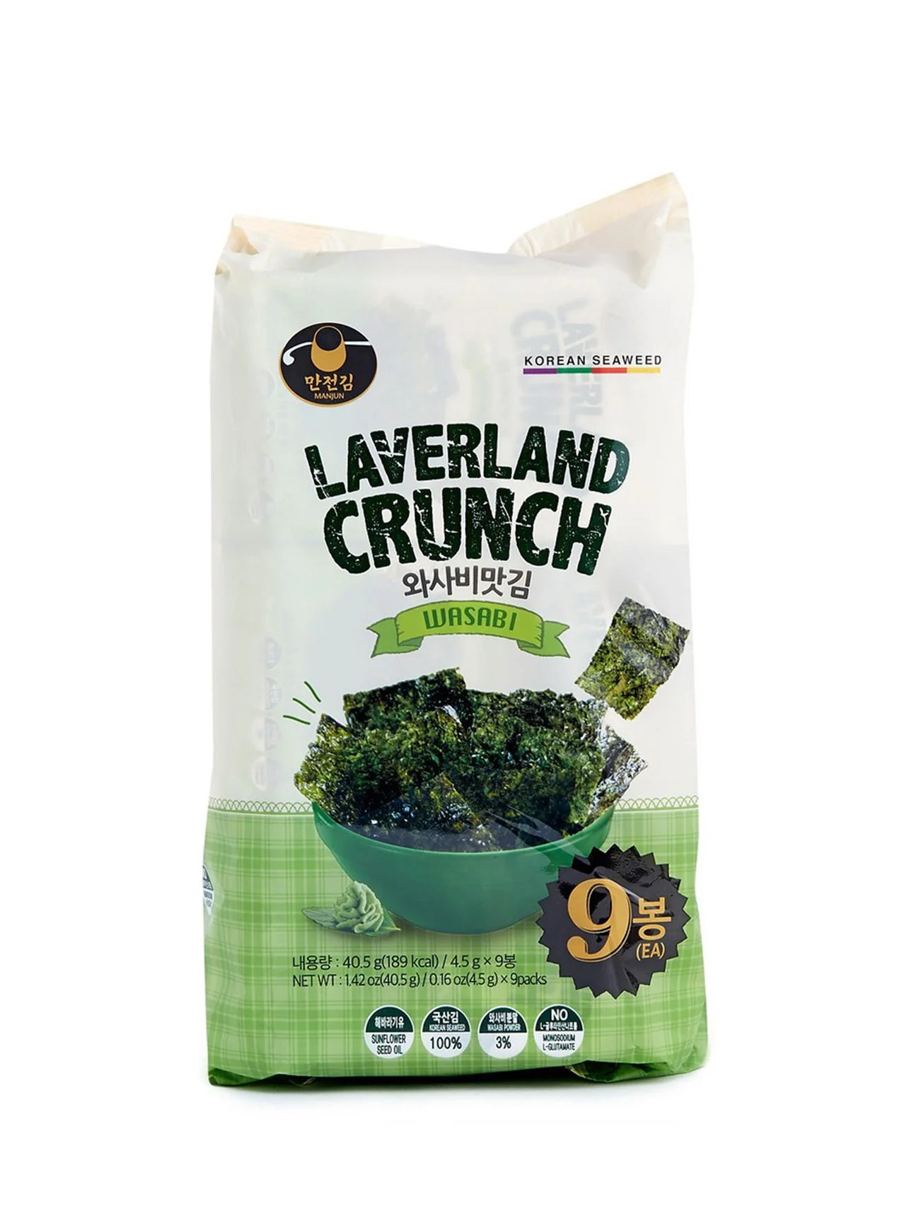 MANJUN CRISPY SEAWEED SNACK WASABI 9*4.5G - Image 2