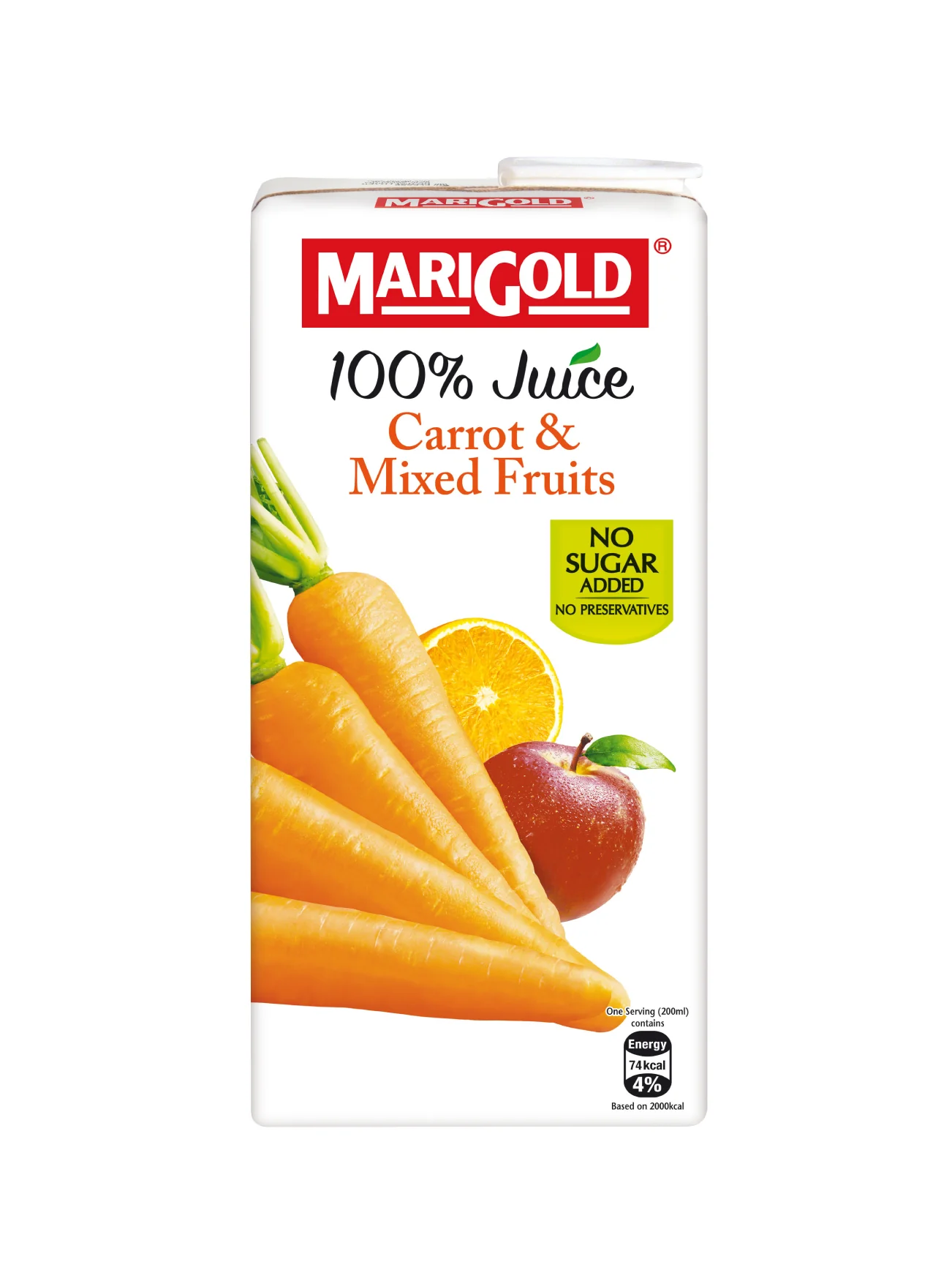 MARIGOLD 100% JUICE CARROT MIX FRUIT 1L - Image 2