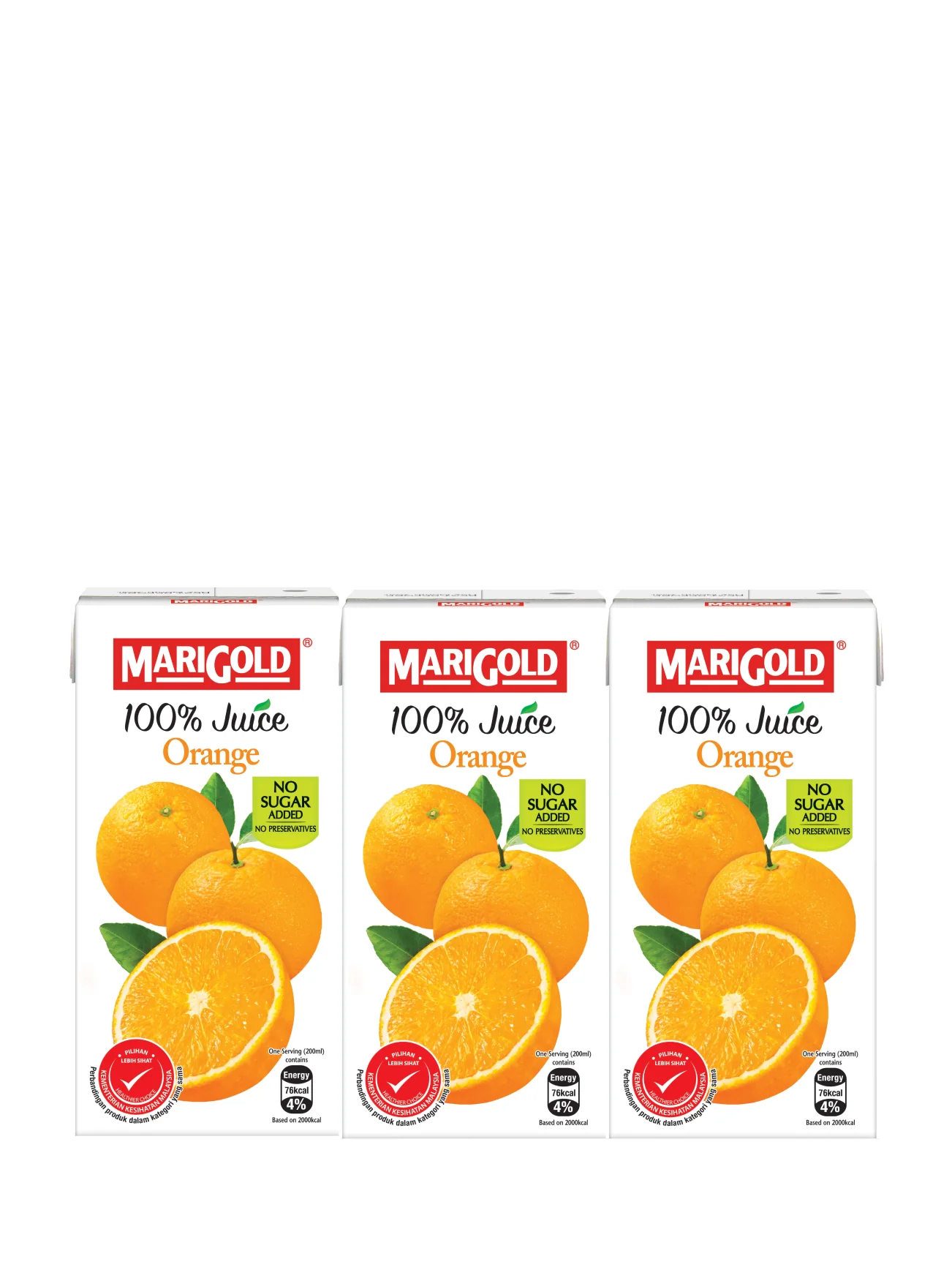 MARIGOLD 100% JUICE ORANGE 3X200ML - Image 2