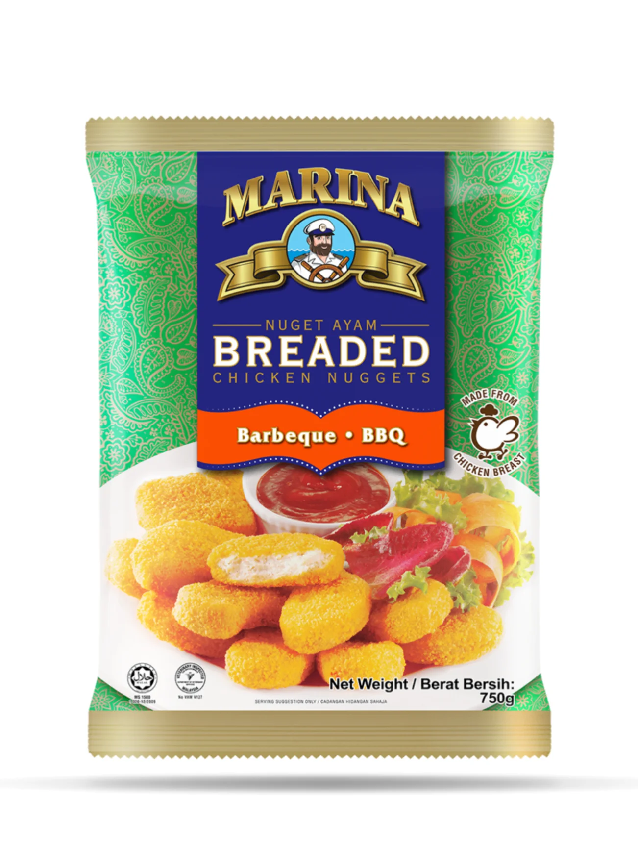 MARINA BREADED CHICKEN NUGGET BBQ 750G