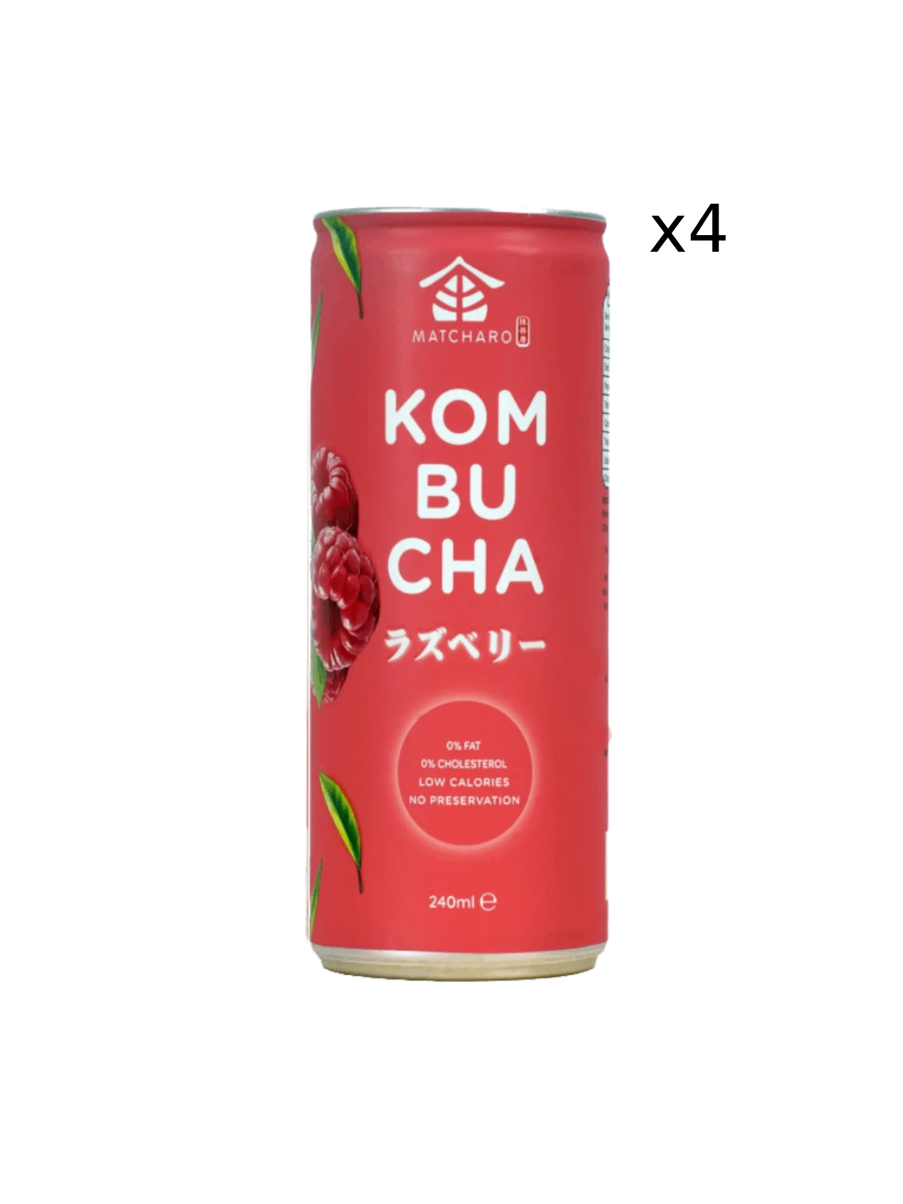 MATCHARO KOMBUCHA RASPBERRY 4X240ML