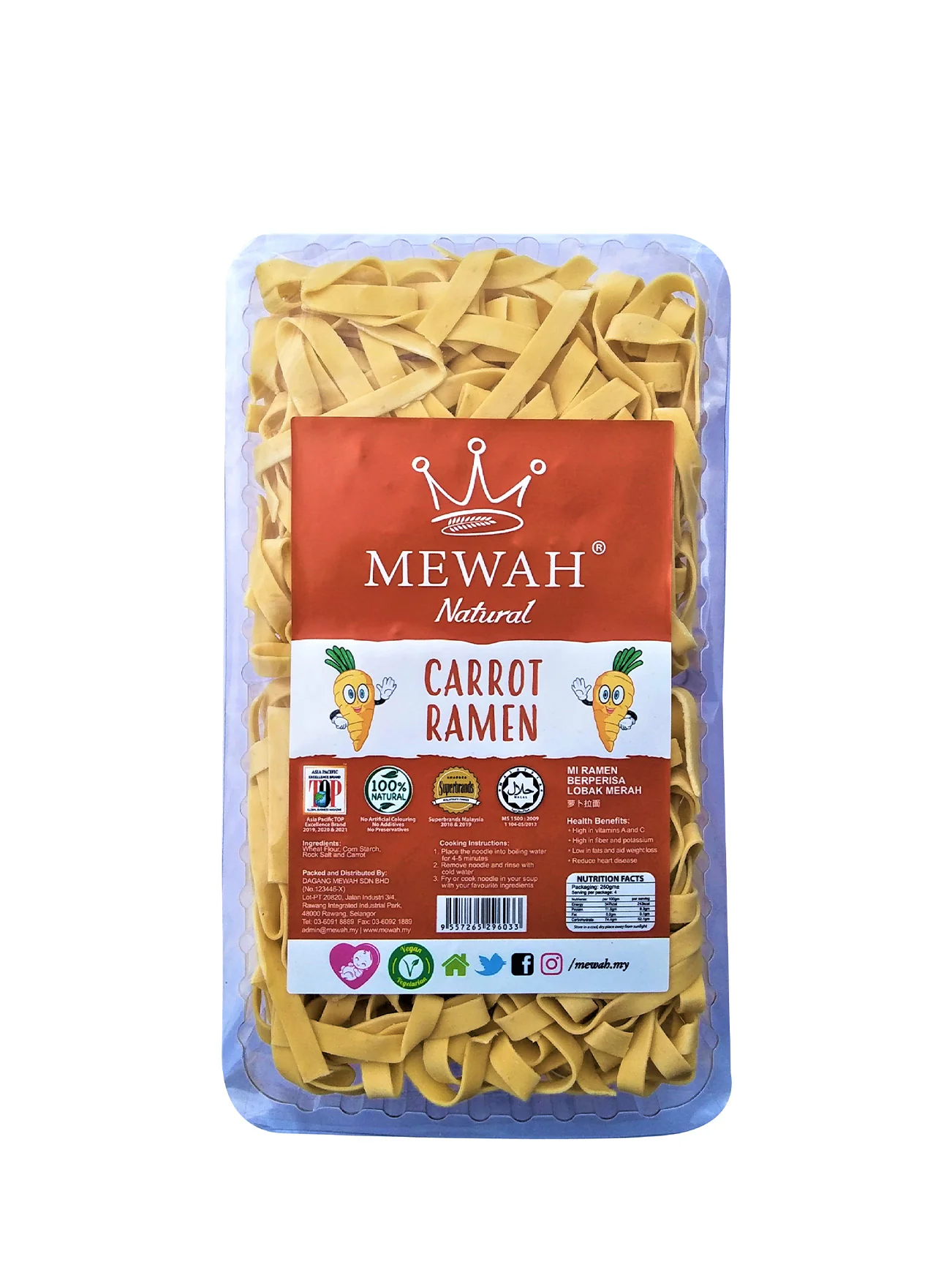 MEWAH NATURAL CARROT RAMEN 250G