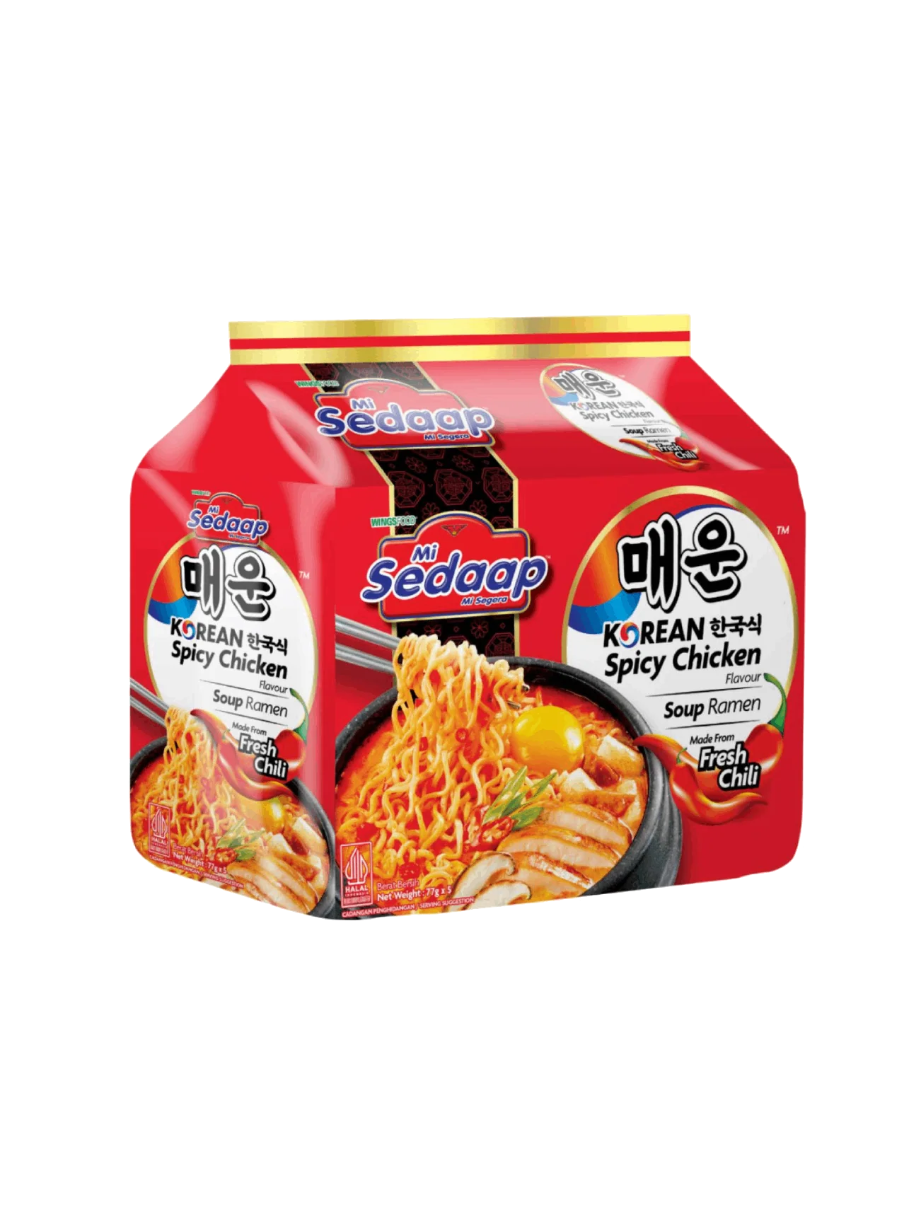 MI SEDAAP KOREAN SPICY CHICKEN (SOUP) 5X77G