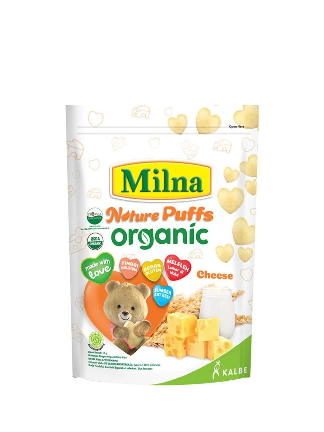 MILNA NATURE PUFF ORGANIC CHEESE 15G
